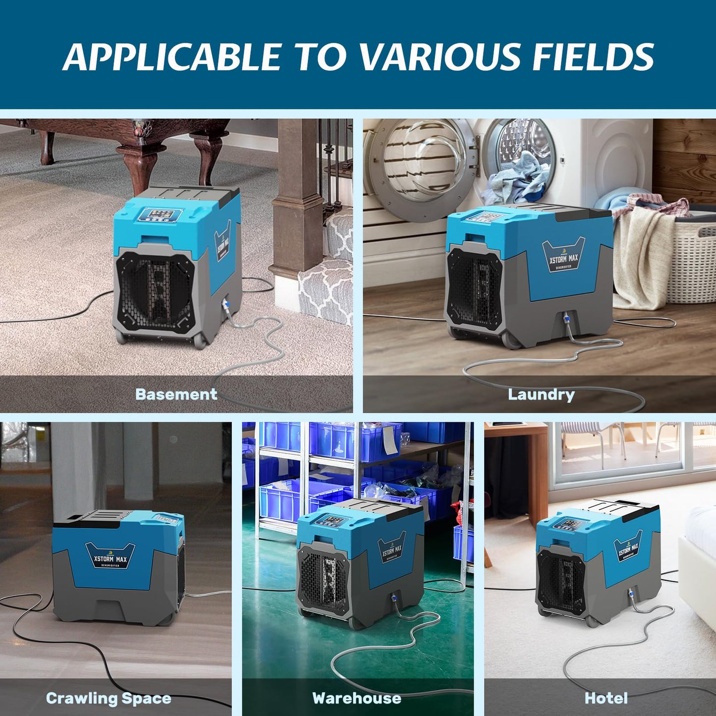 Argendon LGR Commercial Dehumidifier with Pump, 180 Pints Dehumidifiers for Crawl Space, Basements, Large Space, Water Damage Unit, Industrial dehumidifier with Wheels and Handle, 5 Year Warranty