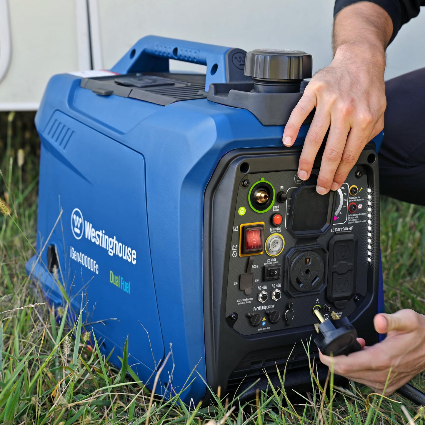 Westinghouse 4000 Peak Watt Super Quiet Dual Fuel Portable Inverter Generator, Remote Electric Start, Gas & Propane Powered, RV Ready, CO Sensor, Parallel Capable