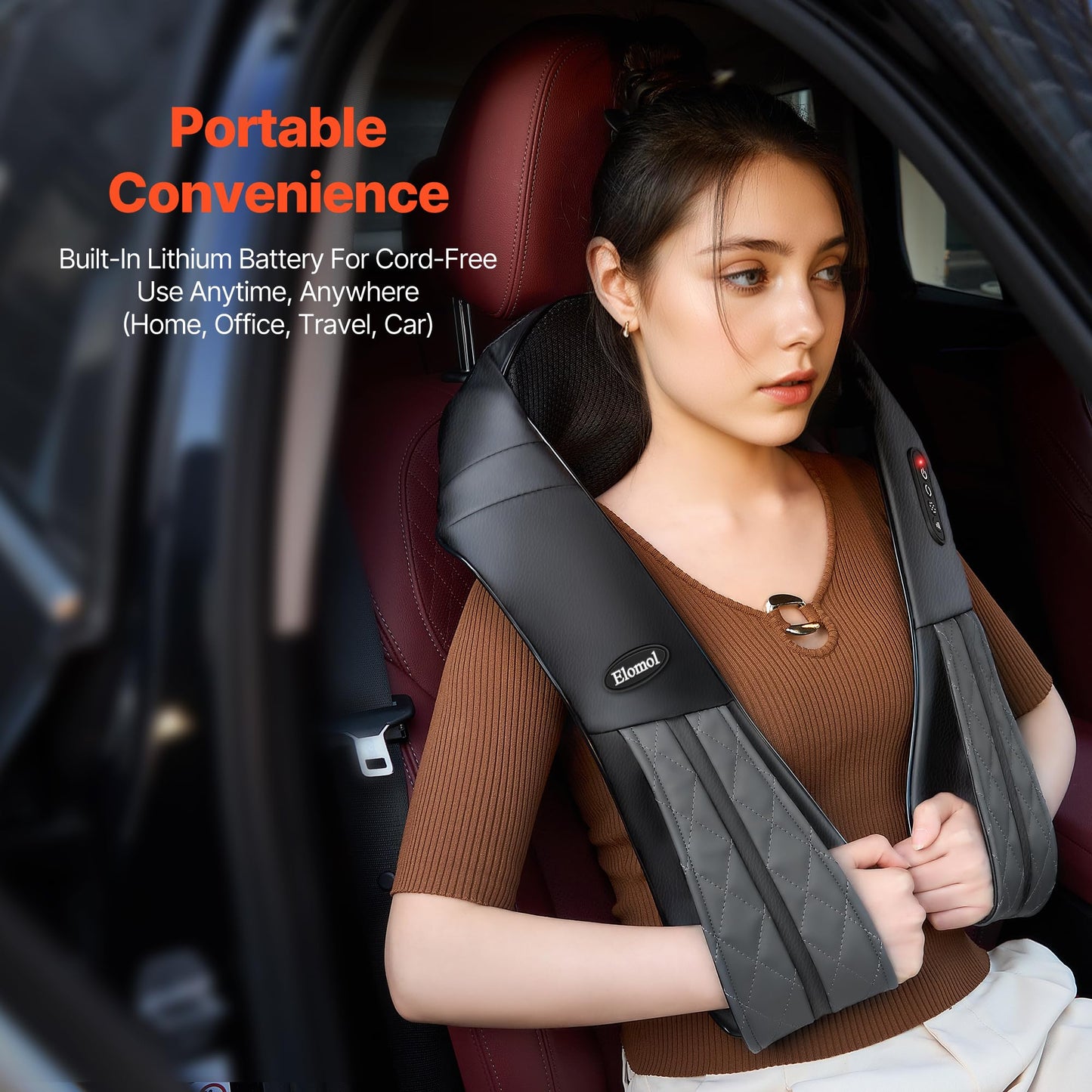 Neck Shoulder Massager with Heat - Rechargeable Back and Neck Massage Pain Relief Deep 5D Tissue Shiatsu Kneading Massager for Shoulder Back Leg Gifts for Mom Dad Men Women Her Him