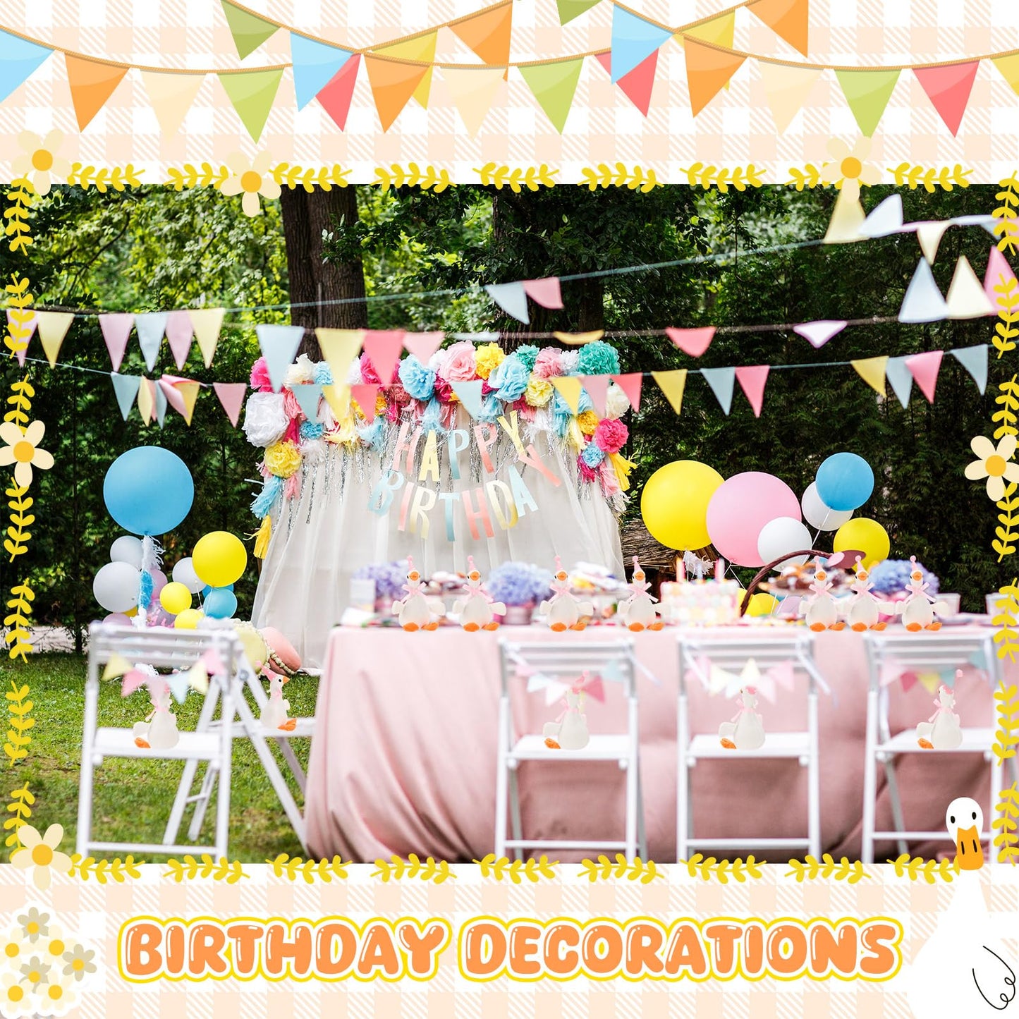 Vertintong 24 Pcs Silly Goose Plush Stuffed Animal Toy Birthday Decorations 8 inch One Silly Goose Baby Shower Party Favor Duck Stuffed Animal with Birthday Hat for Girls Funny Party Supplies (Pink)