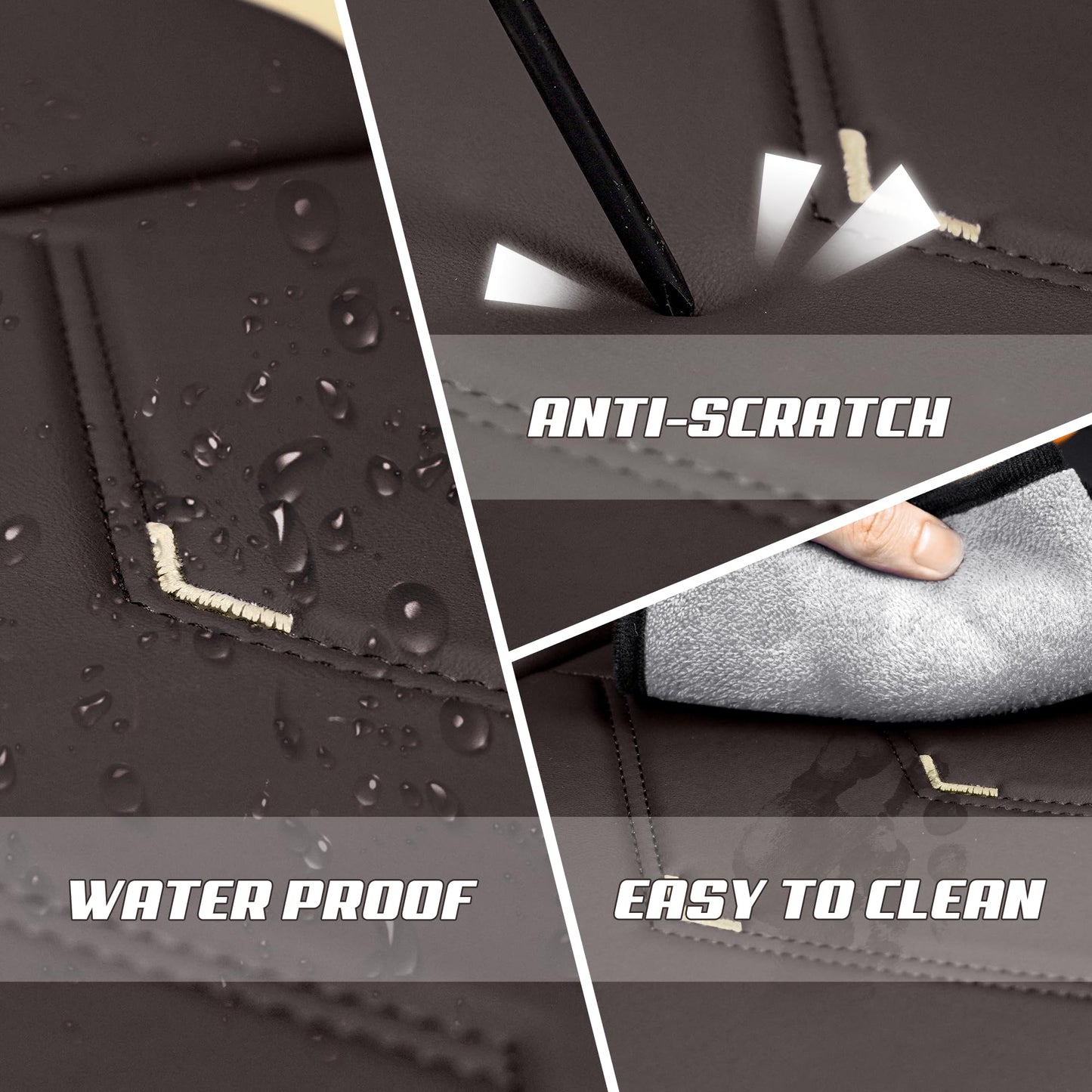 ACDY Car Seat Covers Fit for Honda 2000-2026, Stylish Sport Seat Covers, Waterproof Wear-Resistant Premium Nappa Leather Car Seat Covers.(2 Pcs Front/Coffee Color)