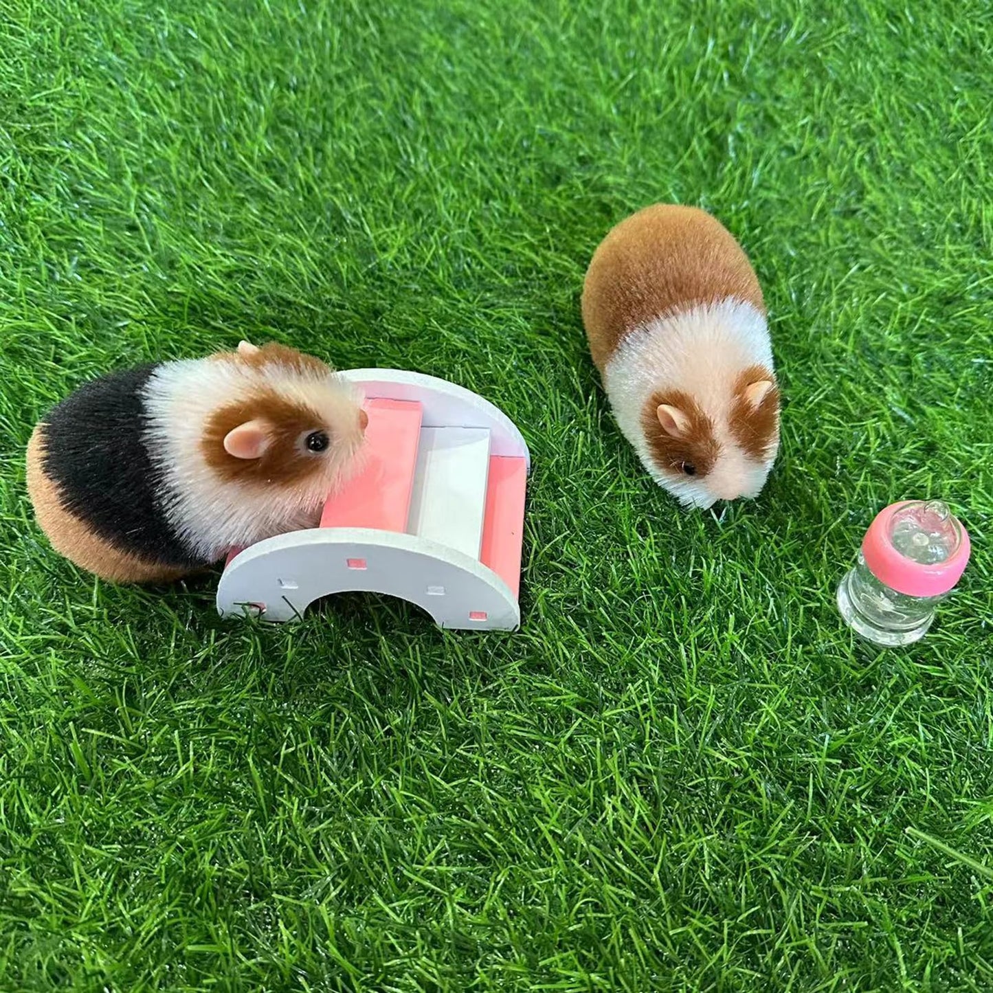 VOLOBE 5 Inches Silicone Hamster, Realistic Toy Hamster as Silicone Piglet Companion with Sleeping Pad Accessories for Kids Boy Girl Birthday Handmade Gift (Black Hamster)