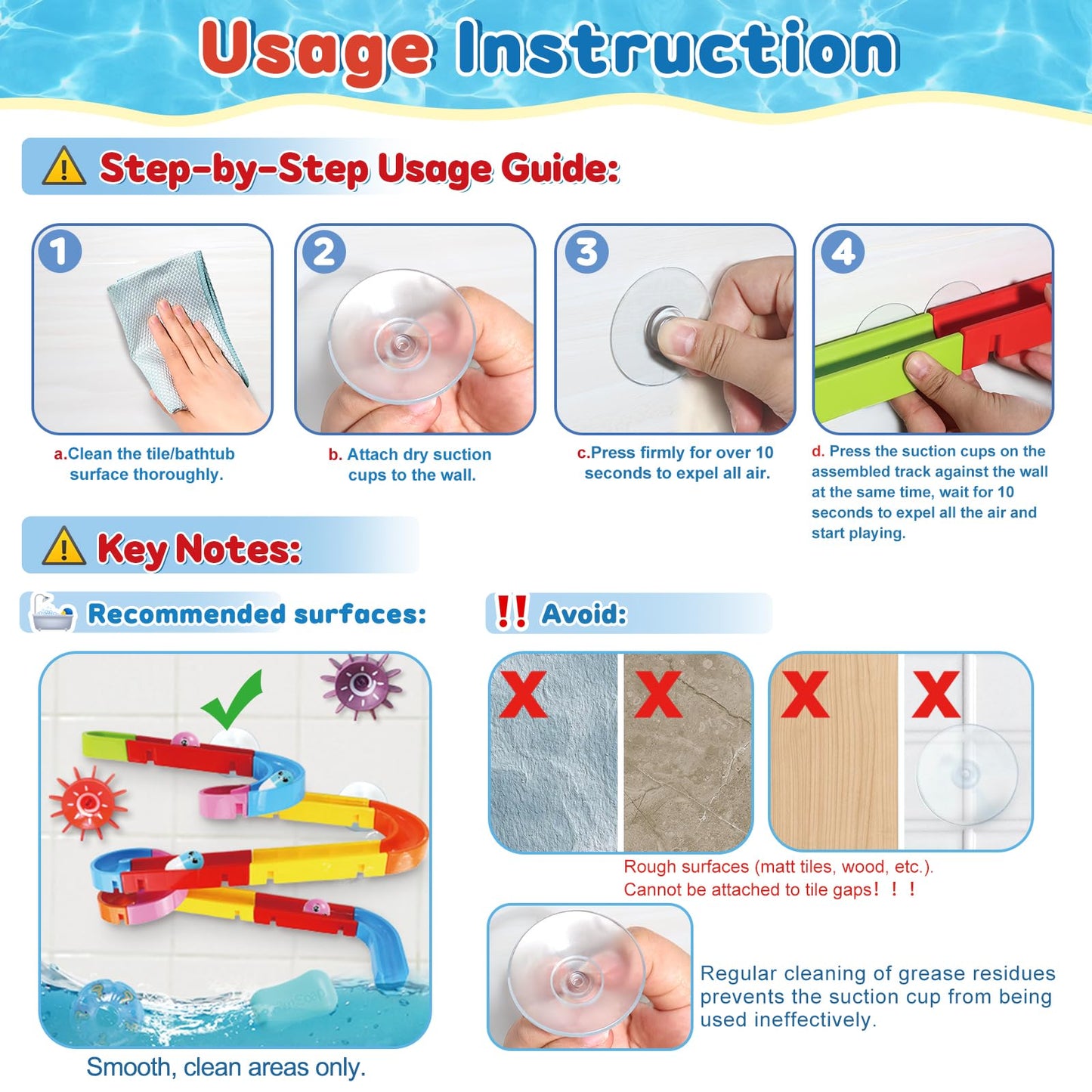 Fajiabao Bath Toys for Kids Ages 4-8 3-5 Toddler Bath Toys City Car Slide Fun DIY Bathtub Shower Birthday GITS for Kids 2-4 5 6 7 Year Old Boys Girls(Classic Edition)