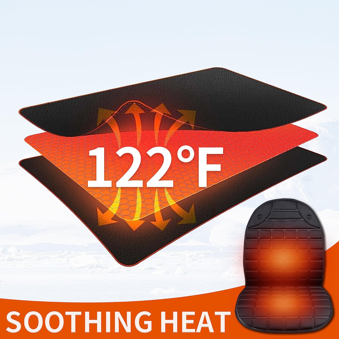 Teomi Heated Seat Covers, 2 Fast Heating Models Heated Seat Cushion Black