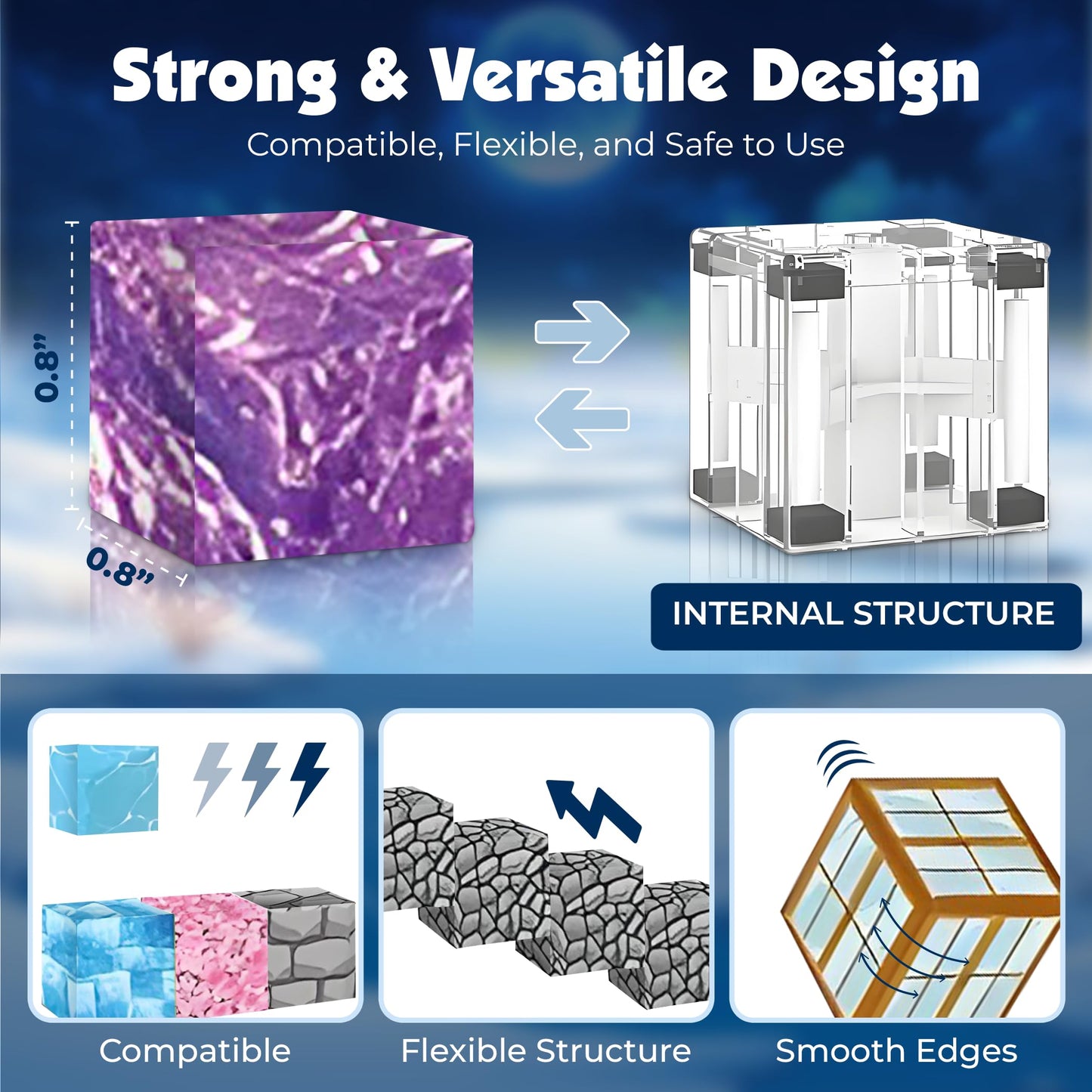 Va Health Magnetic Blocks | 150PCS Minecraft Magnetic Building Blocks, Storage Bag Included, STEM Toys for Kids Ages 3+, Magnetic Blocks for Kids Ages 4-8, Birthday Gifts for Boys and Girls