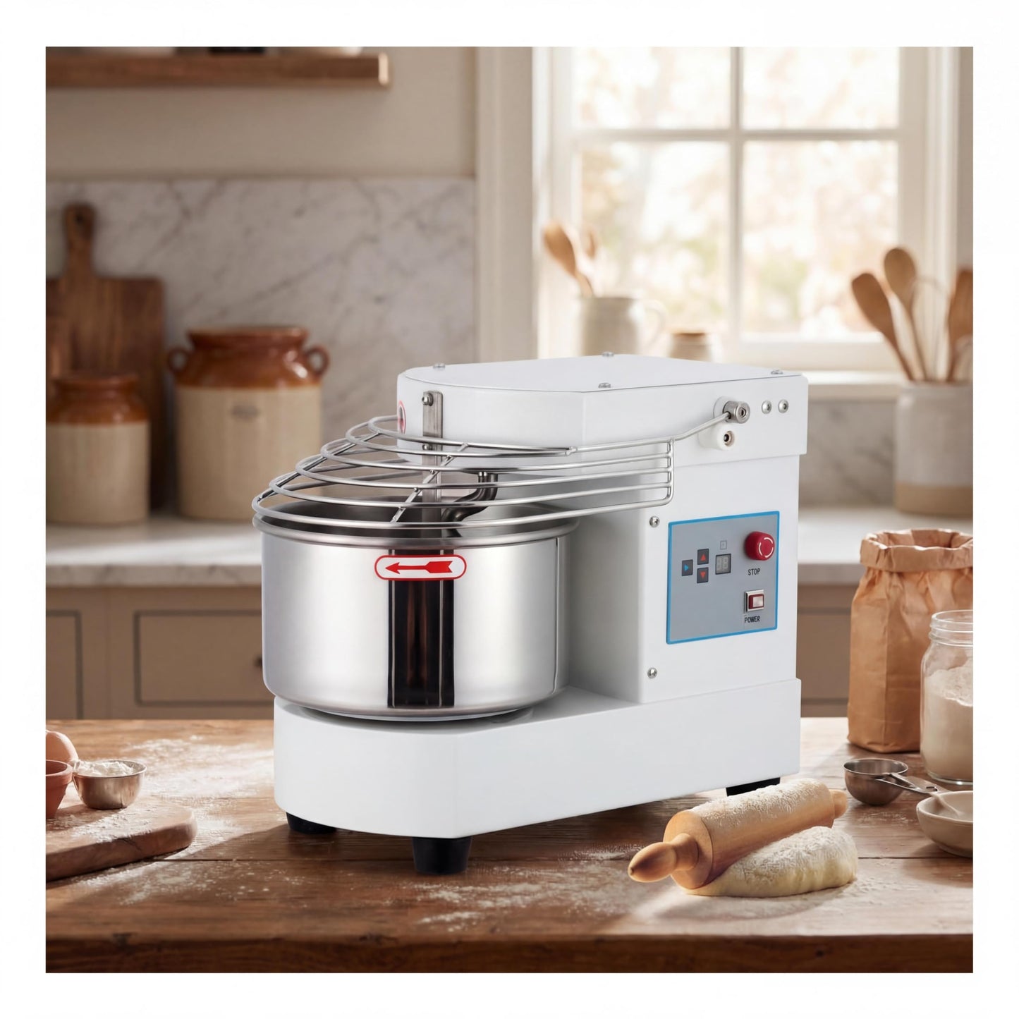 MilleLoom Household Stand Mixer, 10.5 Qt Touch Screen Dough Mixer Machine with Timer, Security Shield, 650W Dual Rotating Dough Kneading Machine Food-grade Stainless Steel Bowl for Restaurant Bakery