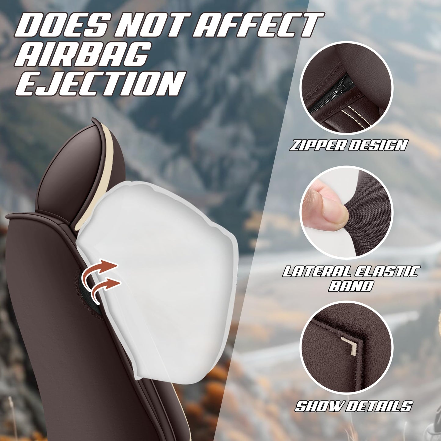 ACDY Car Seat Covers Fit for Honda 2000-2026, Stylish Sport Seat Covers, Waterproof Wear-Resistant Premium Nappa Leather Car Seat Covers.(2 Pcs Front/Coffee Color)
