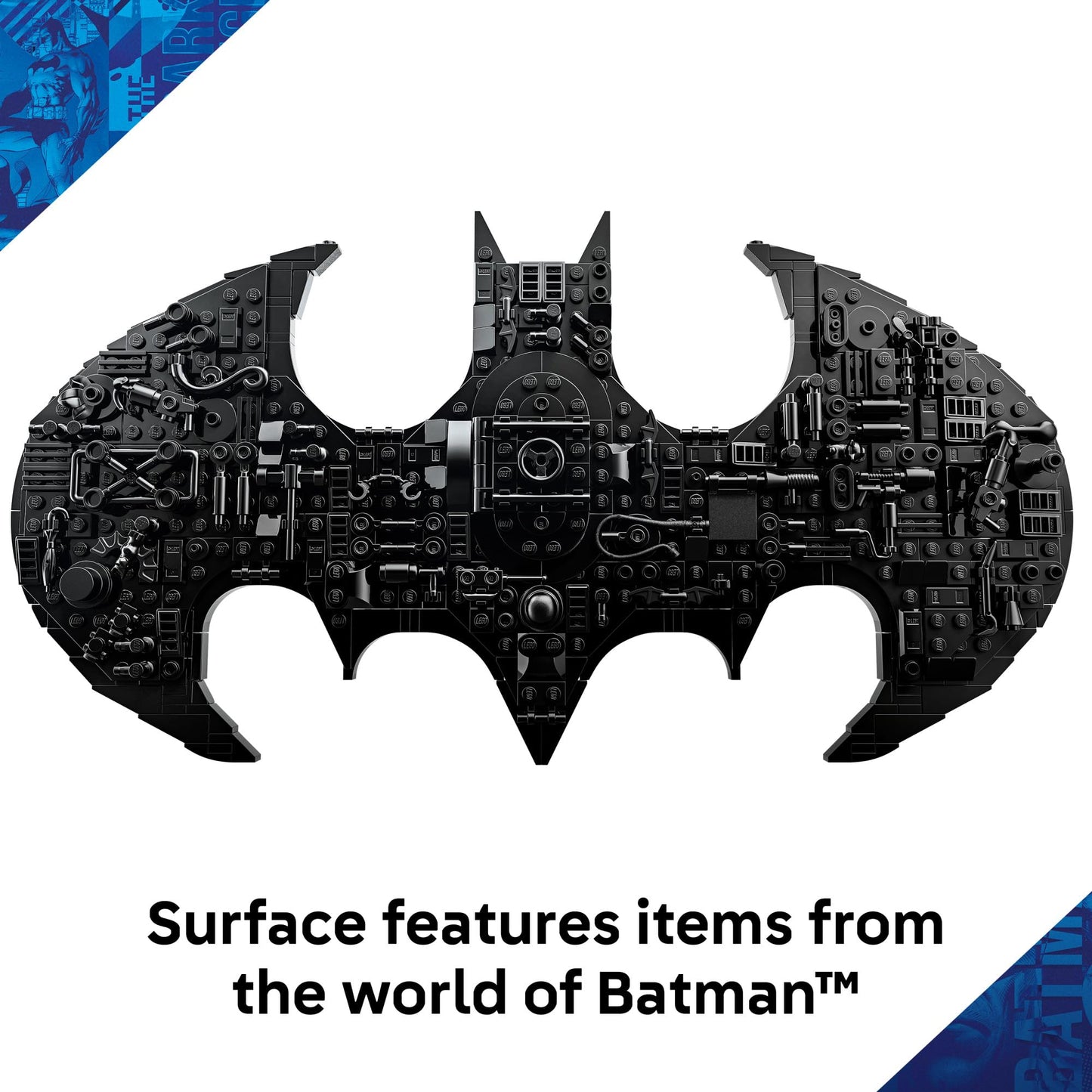 LEGO DC Batman: Batman Logo Building Toy - Super Hero Bedroom Decor for Kids, Boys & Girls, Ages 12+ - with Classic & Golden Batman Minifigures - Gift Idea for Birthdays & Fans - 76330