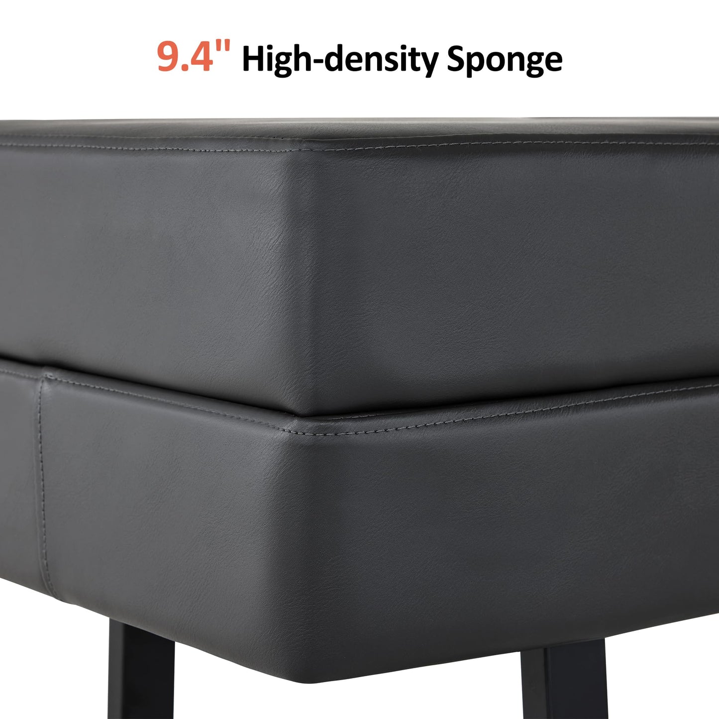 BarberPub Waiting Room Chairs, Heavy Duty Office Guest Reception Bench, Faux Leather Upholstered Lobby Chairs for Salon, Conference Room 7008 (Dark Grey)