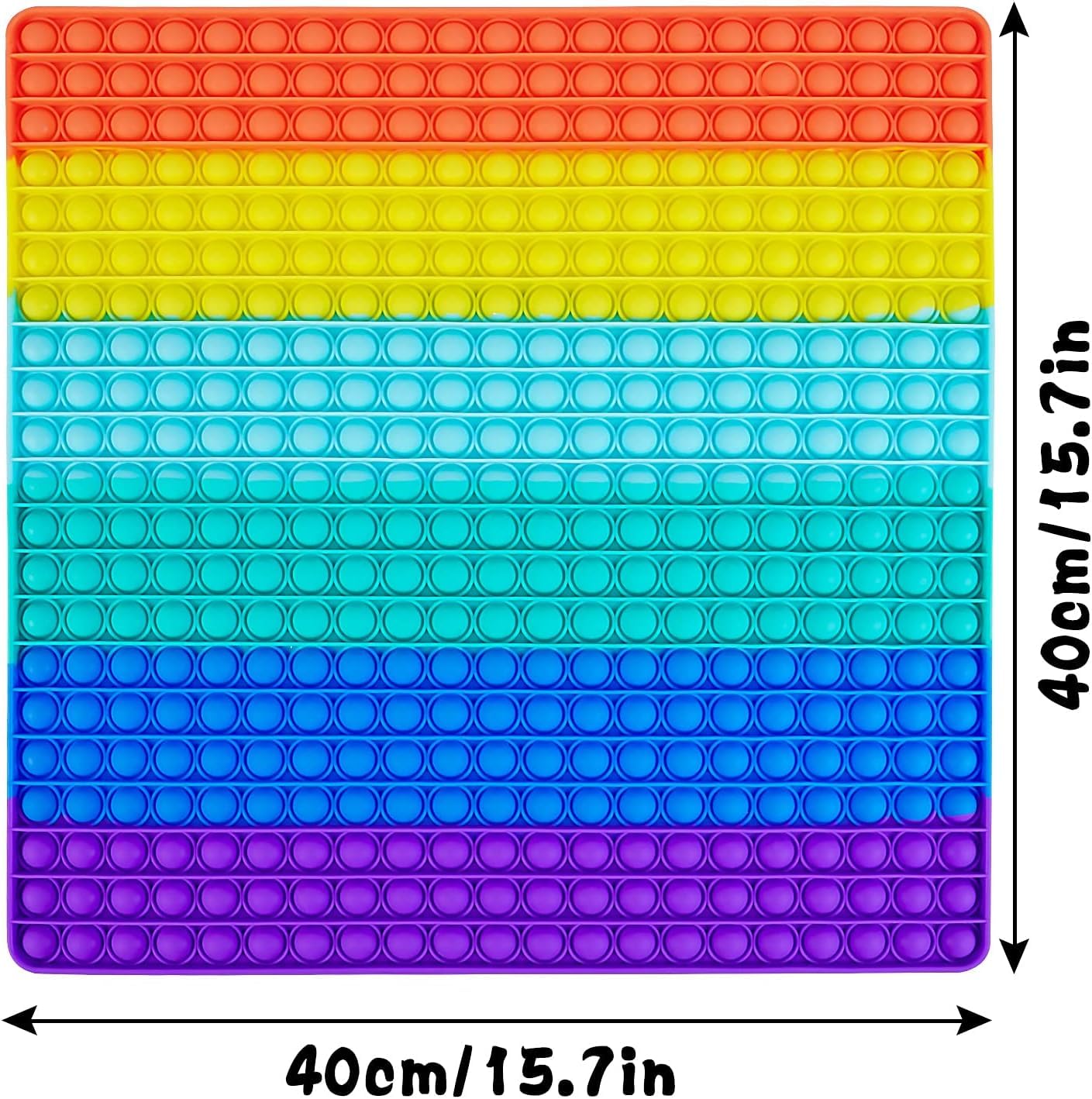 Jumbo Big Large Fidget Toy, 441 Bubbles Push Giant Huge Rainbow Square Fidgets Autism ADHD Sensory Toys Cool Stuff Gift, Stress Relief Anxiety Kids Girl Boy Adult Mega Toys Birthday Gifts