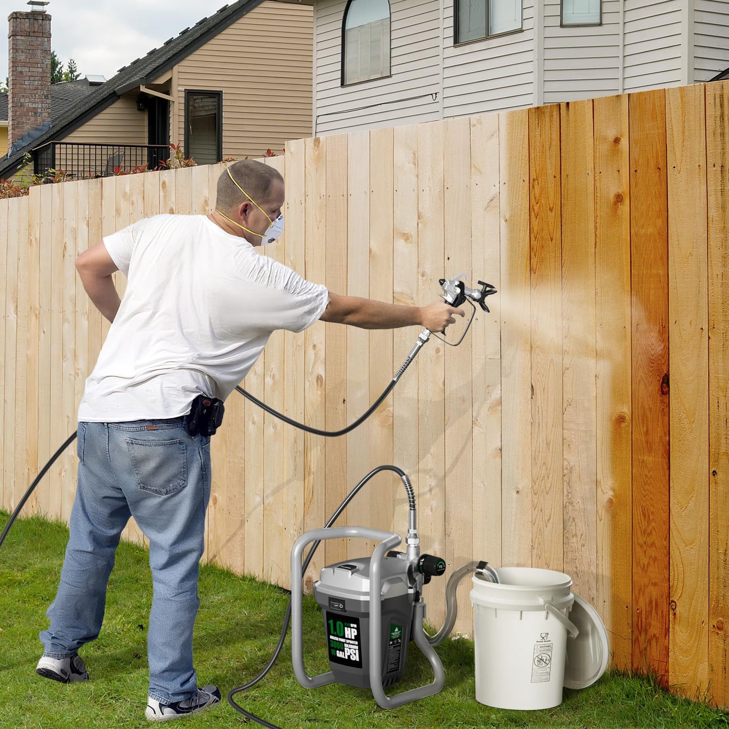 Baotree Airless Paint Sprayer, High-Pressure Electric Paint Spray Gun with Extension Rod, Thinning-Free Professional Painting Tool for Interior/Exterior Walls, Fences, Ceilings, Cabinets