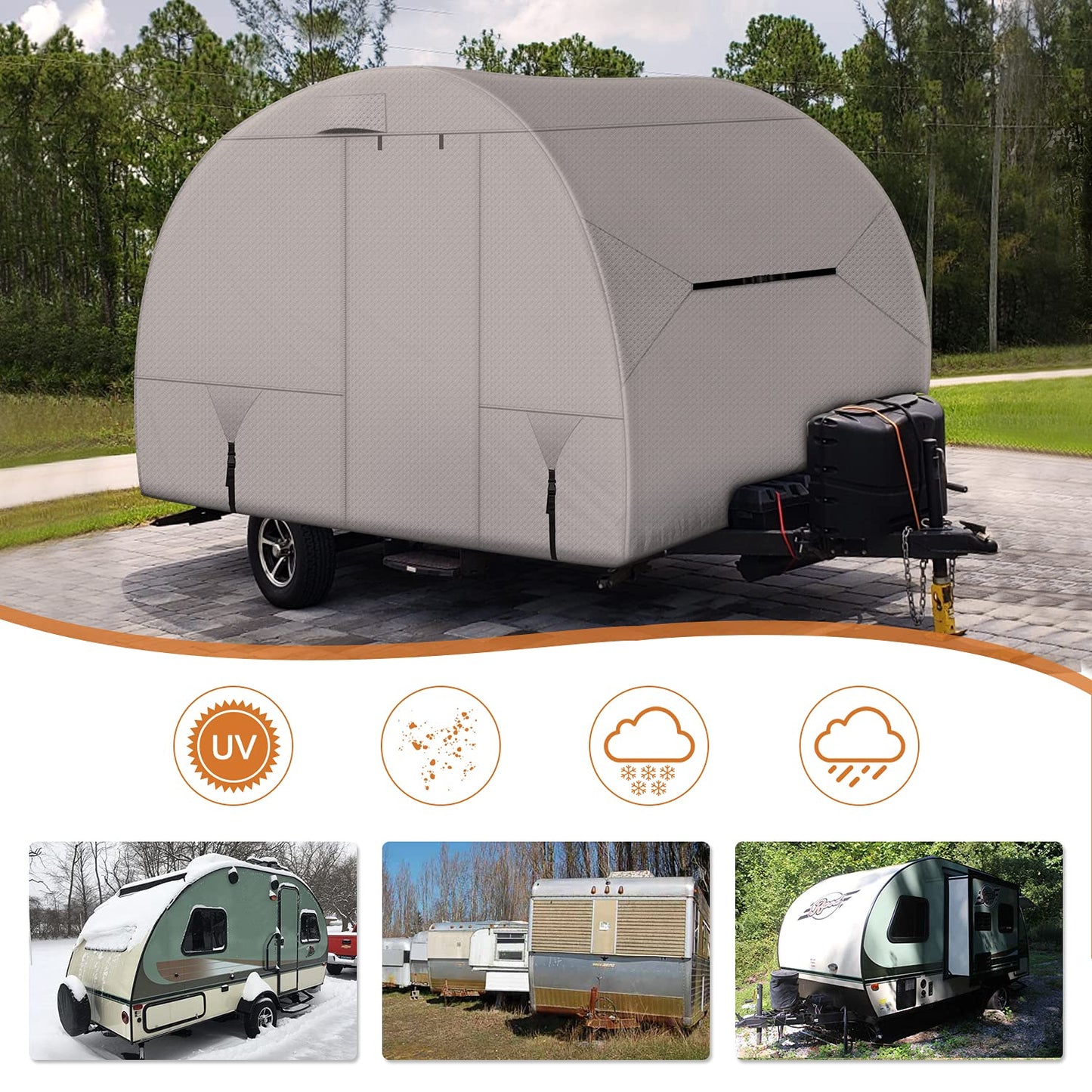 Leader Accessories Travel Trailer Cover - R-Pod Cover, Fits RP-151 (Model 1 - Up to 13'7"L)