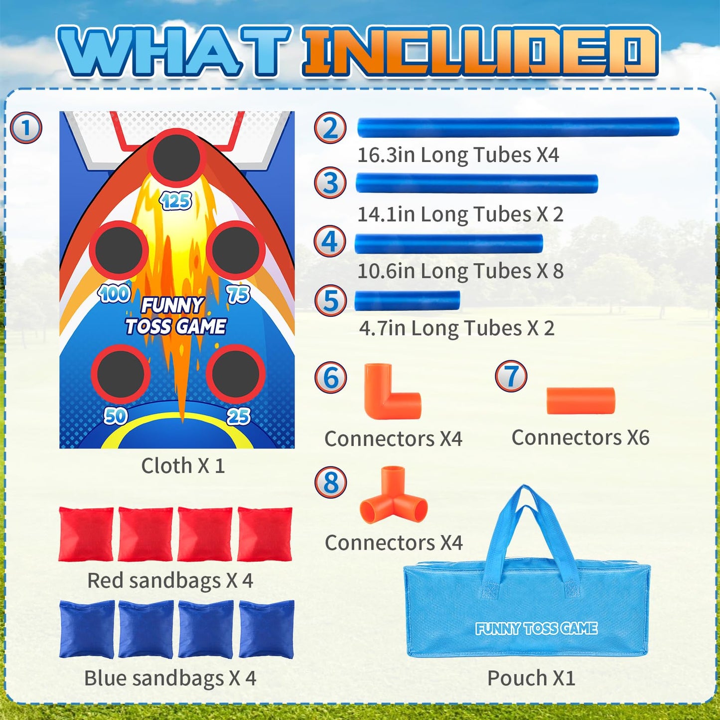Bean Bag Toss Game for Kids, Ideal Gift for Toys 3-8 Years Old, Outside Toys for 3 4 5 6 7 8+Years Old Boys and Girls, Outdoor Game for Kids,Family Party Game Birthday Christmas Outdoor Activities