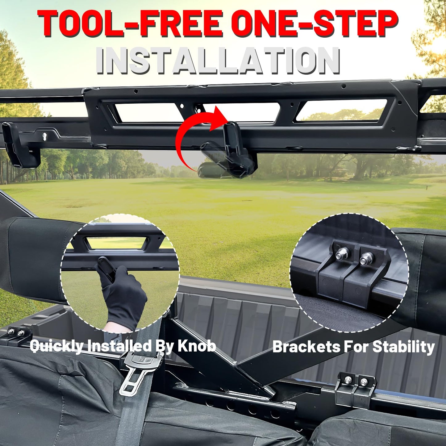 StarknightMT Ranger XP 1000 Rear Windshield, Smoke Tinted Ranger 1000 Back Window Rear Windscreen Compatible with Polaris Ranger XP 1000/Crew 2017-2026, Ranger 1000/Crew 2020-2026