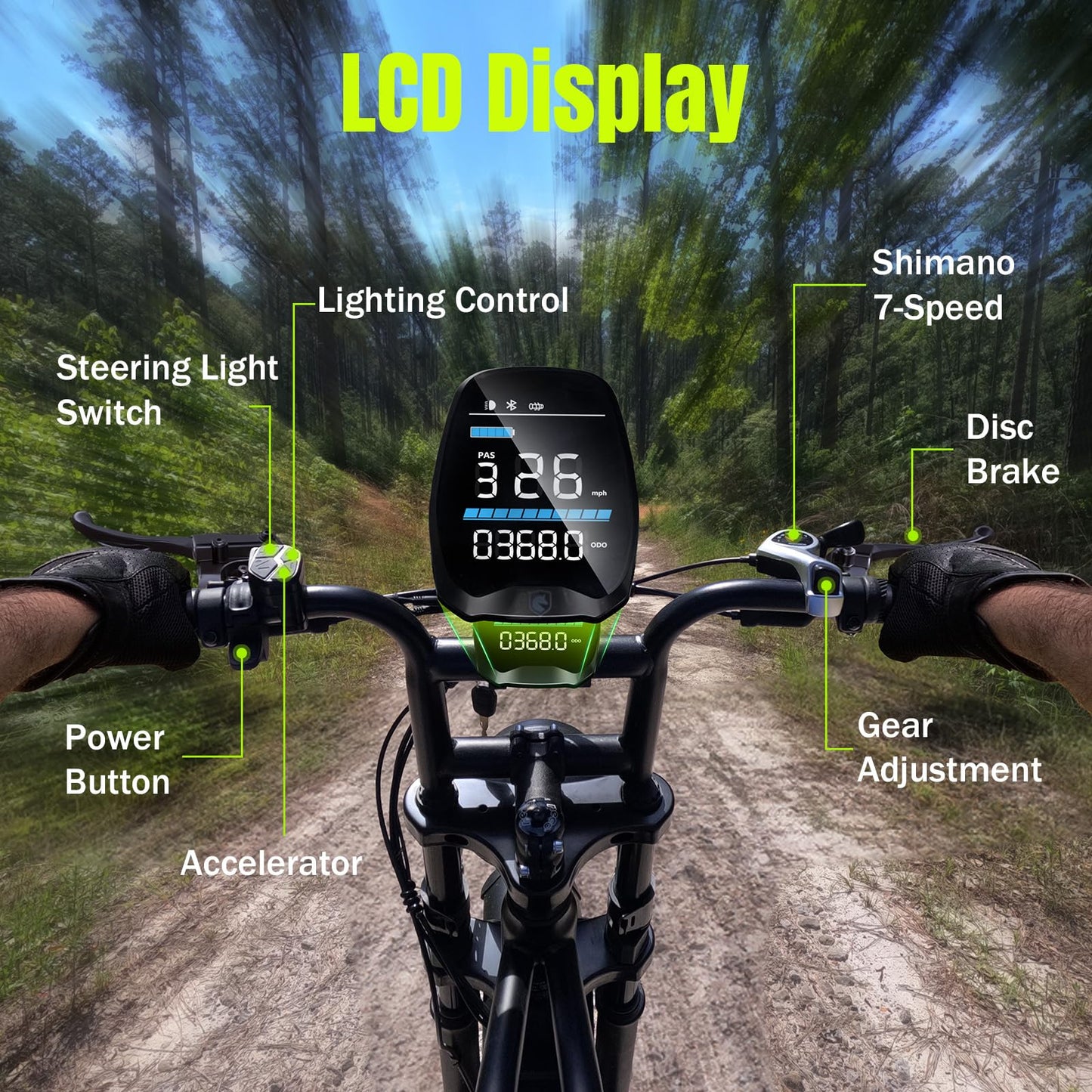 TST Electric Bike for Adults, 1500W Peak Motor Ebike with 48V 15Ah Built-in Battery, 60 Miles Range 28 MPH Upgraded Electric Bike, 20" All-Terrain Fat Tire E Bike