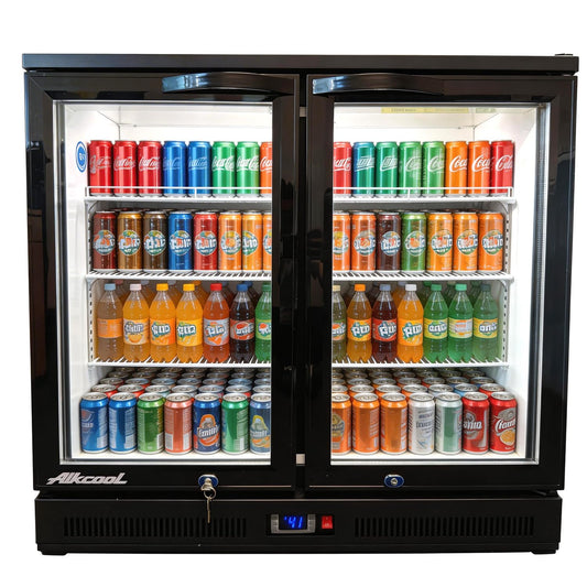 NAFCOOL Back Bar Cooler Fridge,7 Cu Ft Mini Compact Commercial Beer Refrigerator Beverage Undercounter Refrigerator, Commercial Display Fridge with LED Light Adjustable Shelves,ETL Approval