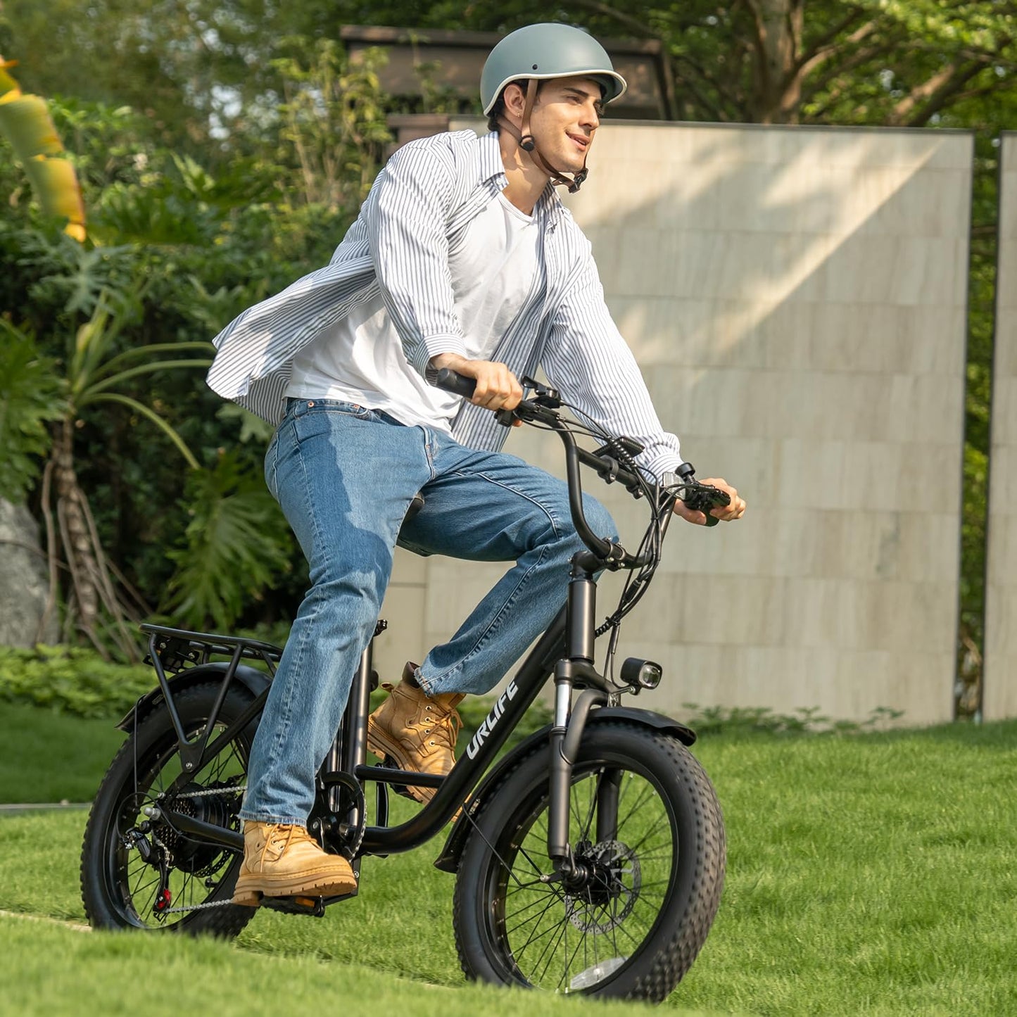 URLIFE 20"*3.0 Fat Tire Electric Bike for Adults, 28MPH 48V, 80-Mile, 7-Speed & Suspension, Adjustable Seat for Adults and Teens, UL 2849 (Black)