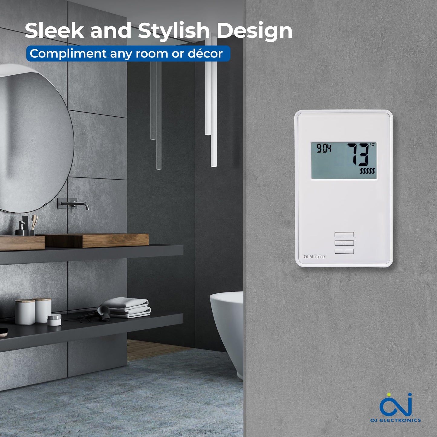 OJ Microline UTN4 Radiant Floor Heat Thermostat w/Class A GFCI - 120/240v Radiant in Floor Heating Thermostat Non-Programmable - Dual Sensing - Includes Sensor - 3-Year Warranty & USA Product Support