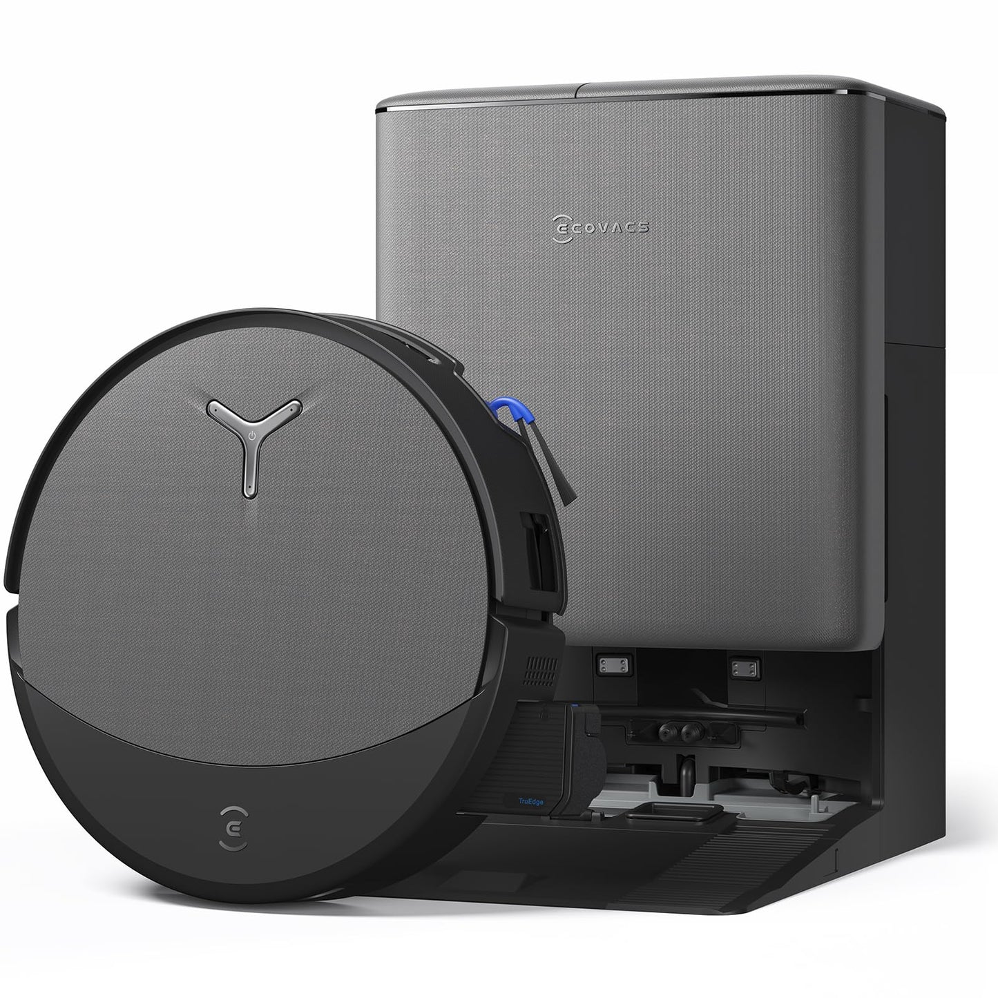 ECOVACS DEEBOT T90 PRO OMNI Robot Vacuum and Mop, 30,000Pa Suction, Instant Self-Cleaning OZMO Roller Mop, TruEdge Deep Edge Cleaning, ZeroTangle, Hot Water Wash & 145°F Air Dry, AI Obstacle Avoidance