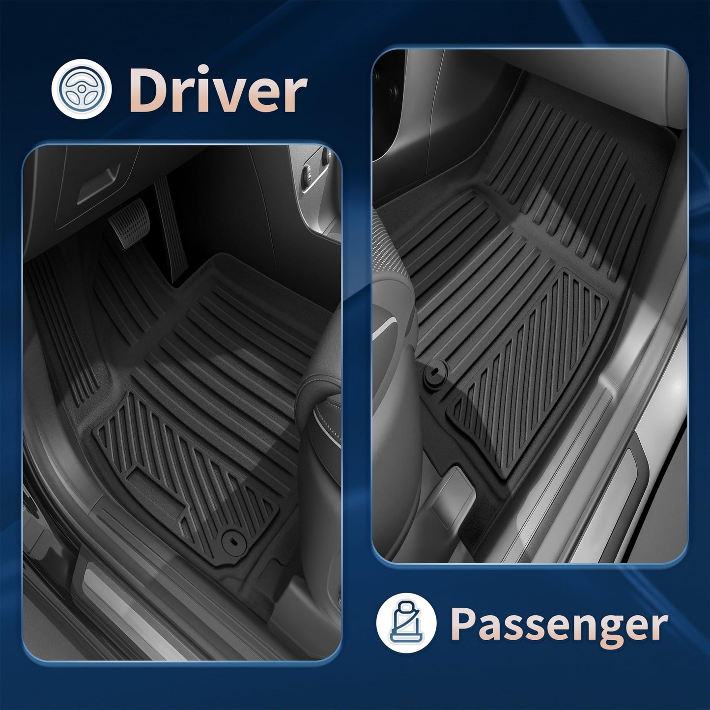 QINQINTU 2026 Palisade Floor Mats Only Hybrid 7-Seat All Weather TPE Cargo Mat with Backrest Mat for Hyundai Palisade Accessories 2026 SEL/SEL Premium/Limited/Calligraphy