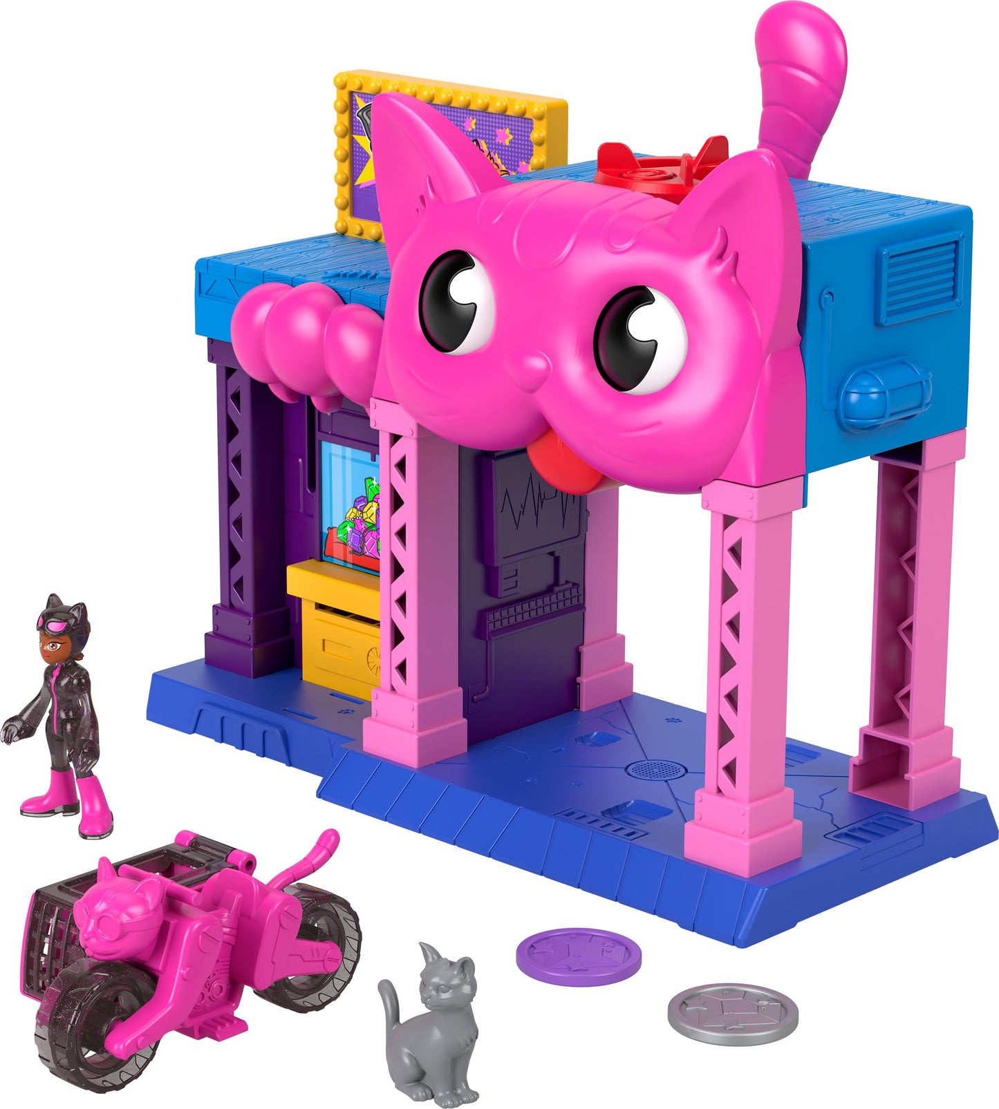 Fisher-Price Imaginext DC Super Friends Toy Catwoman Playhouse Playset with Figure & Accessories for Pretend Play Kids Ages 3+ Years