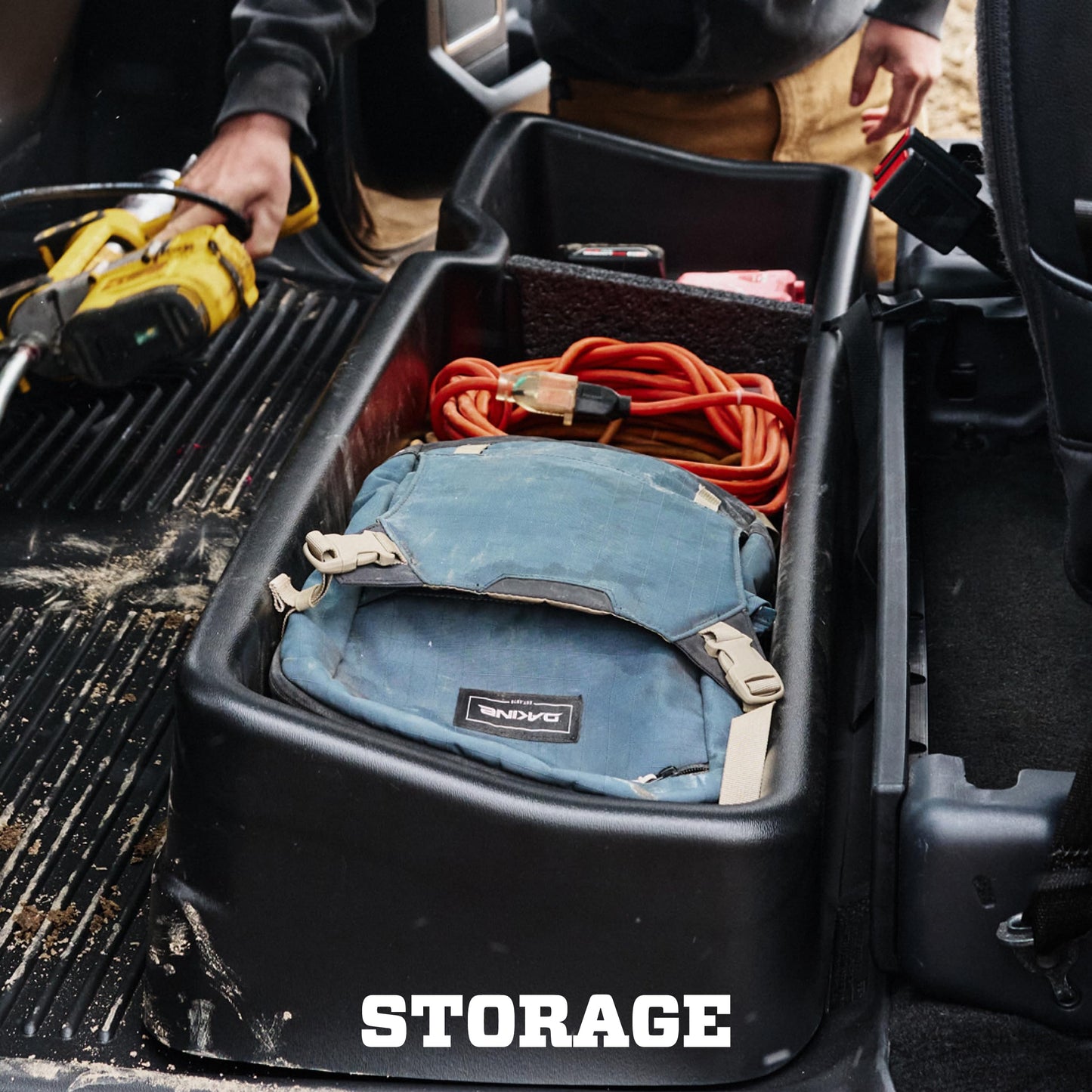 Husky Liners Gearbox - Under Seat Storage Box | 2007-2013 Chevrolet Silverado/GMC Sierra 1500, 2007-2014 Chevrolet Silverado/GMC Sierra 2500/3500 Crew Cab - Black, 1 Pc. | 09001