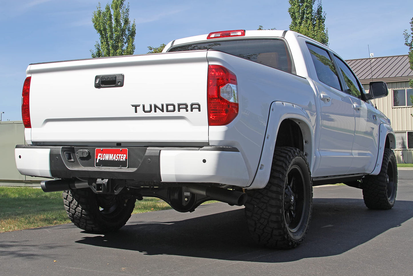 Flowmaster 817692 Outlaw Cat-Back Exhaust Kit 3 Inch Stainless Steel Dual 4 Inch Black Stainless Tips Compatible with 2009-2021 Toyota Tundra 4.6L 4.7L 5.7L exc Reg Cab Short Bed Double Cab Long Bed