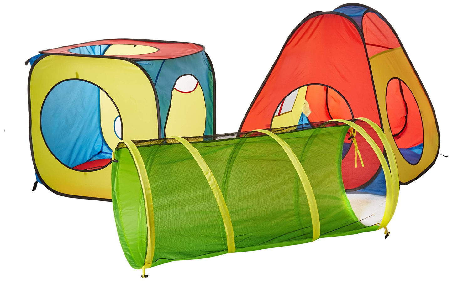 UTEX 8 in 1 Pop Up Children Play Tent House with 4 Tunnel, 4 Tents for Boys, Girls, Babies and Toddlers for Indoor and Outdoor Use