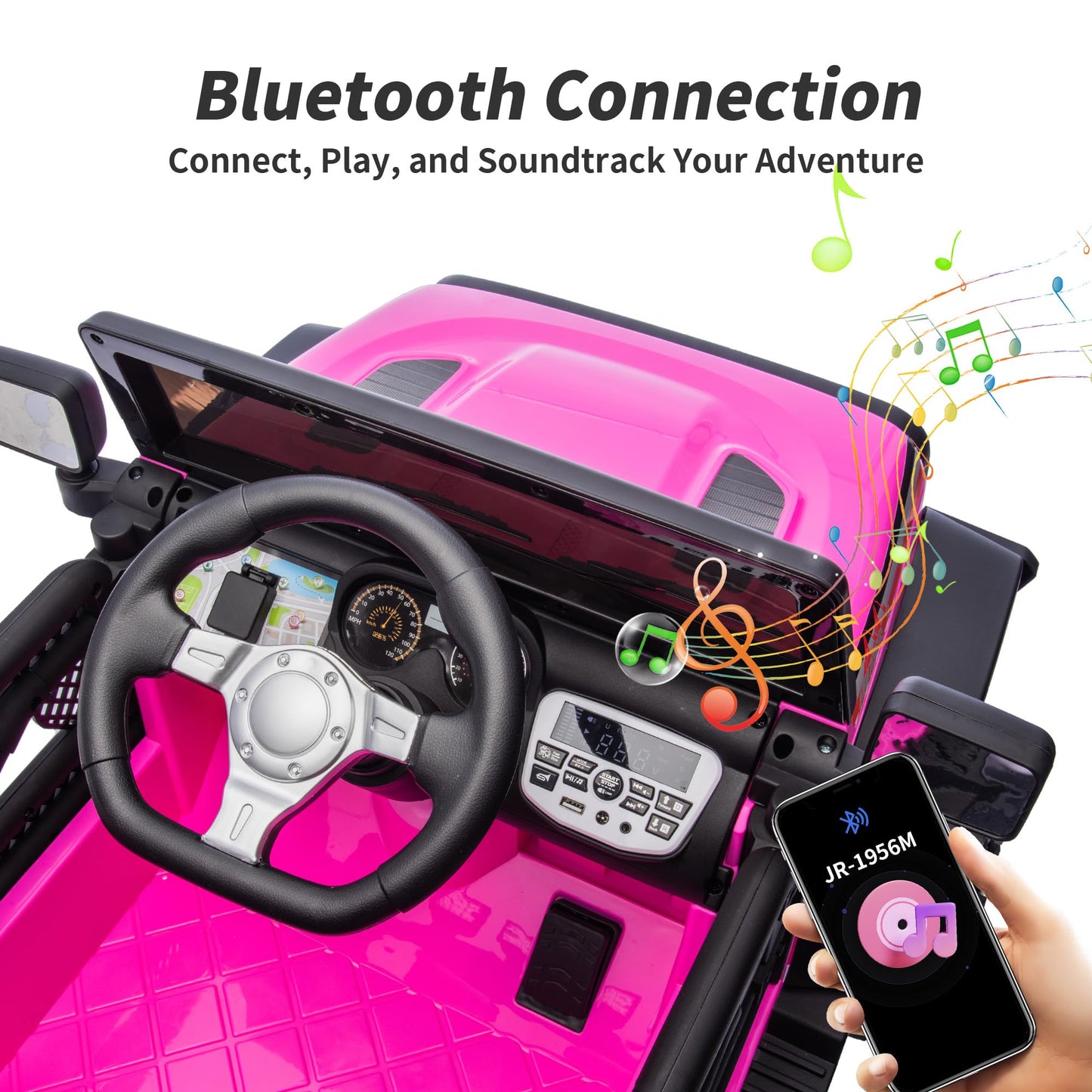 Hikiddo 24V Kids Ride on Car, Kids Electric Vehicles Car Ride on Toy Truck for Toddlers 3-5 w/Remote Control, 400W Motor - Pink