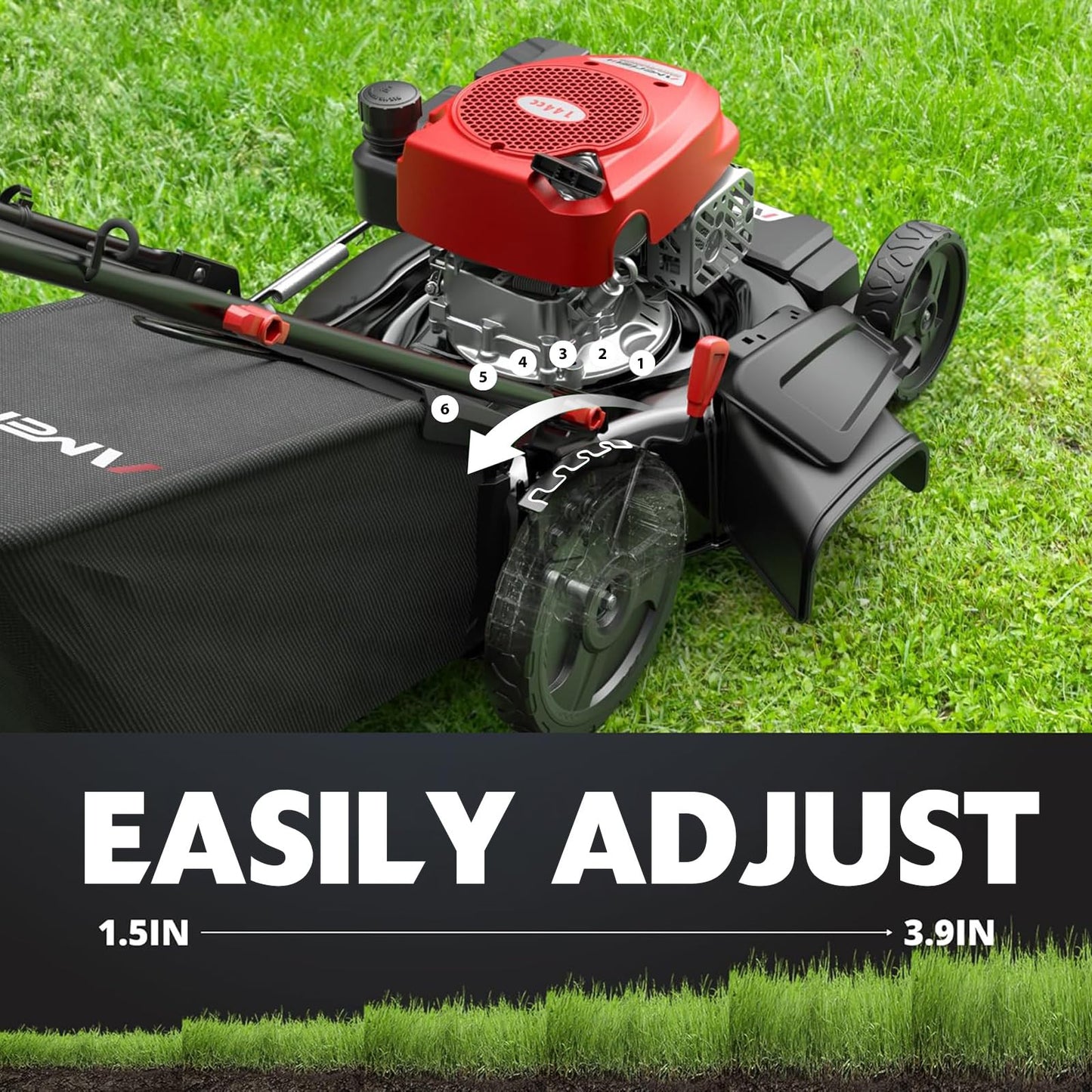 AMERISUN Self Propelled Gas Lawn Mower, 21" with 170cc 4-Cycle OHV Engine 3-in-1 RWD Self-Propelled Lawn Mower (AV8621S1)