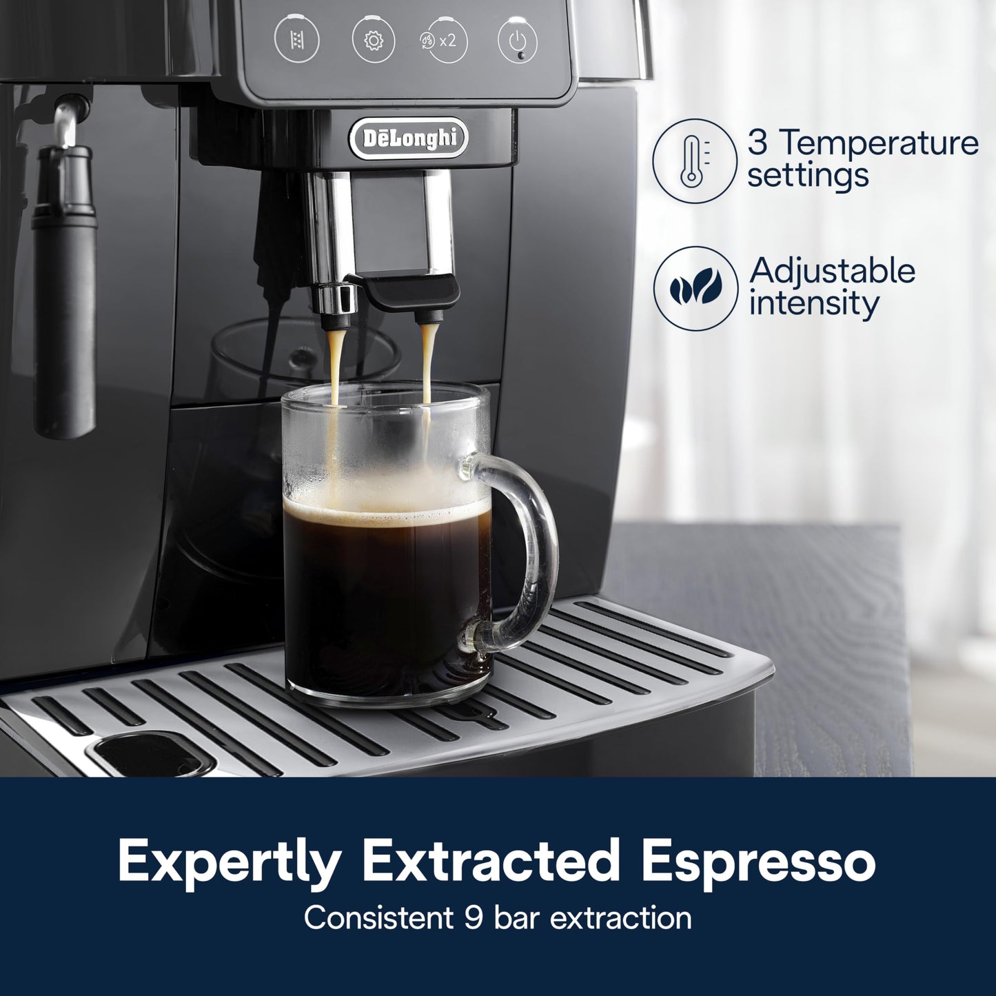 De'Longhi Magnifica Start Automatic Espresso Machine with Manual Milk Frother & Built in Grinder - 3 One-Touch Recipes, Easy-to-Clean, Home Barista Coffee Maker for Lattes, Cappuccino, Iced Coffee