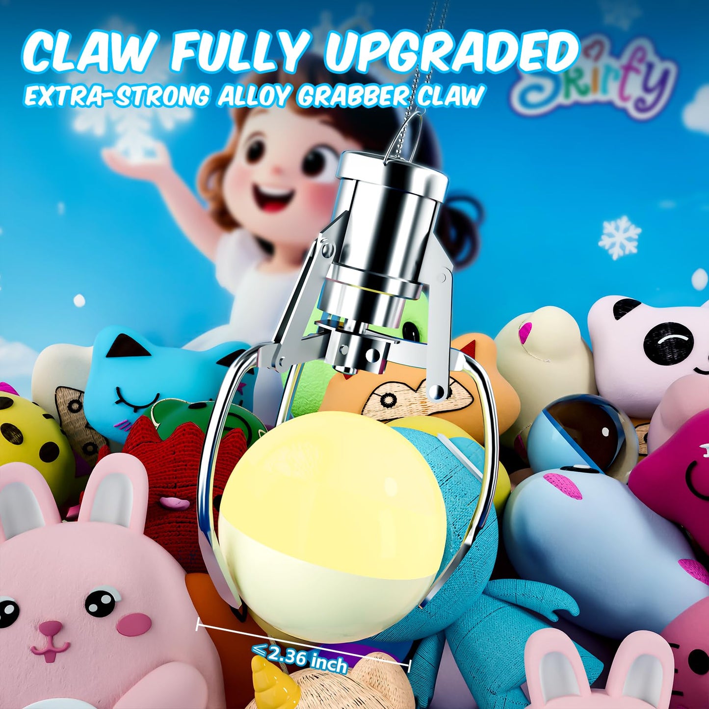 Skirfy Large Claws Machine Toy with Alloy Claw,LED Light & Adjustable Sound,16" Candy Dispenser Toys Mini Vending Machine for Kids Christmas Birthday Big Gifts for Girls Boys Ages 6+