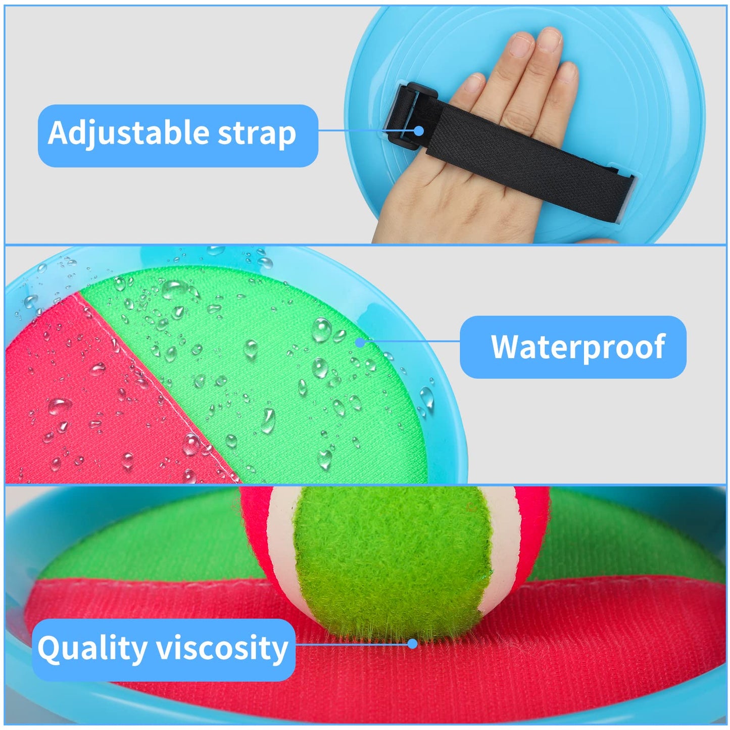 Mxiutery Toss and Catch Ball Game Toys for Kids Ages 4-8, Catch Paddle Toss-Upgraded Version Ball Sports Games for Boys Girls Christmas Birthday Gifts