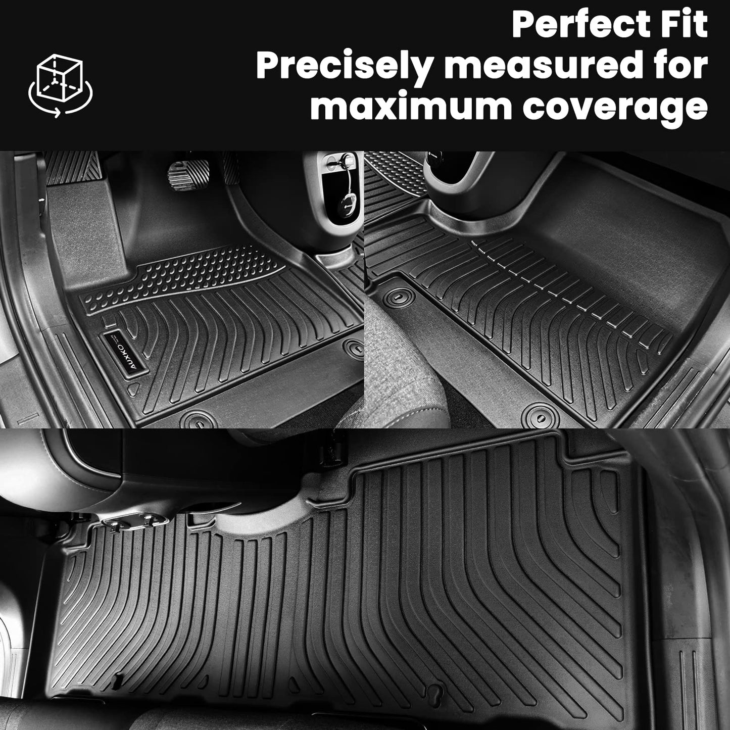 Auxko All Weather Floor Mats Cargo Mat Fit for Kia K5 FWD 2021-2026 & Hyundai Sonata (Only FWD & Gas) 2020-2026 TPE Liners Accessories Guard Odorless Anti-Slip All Season Black