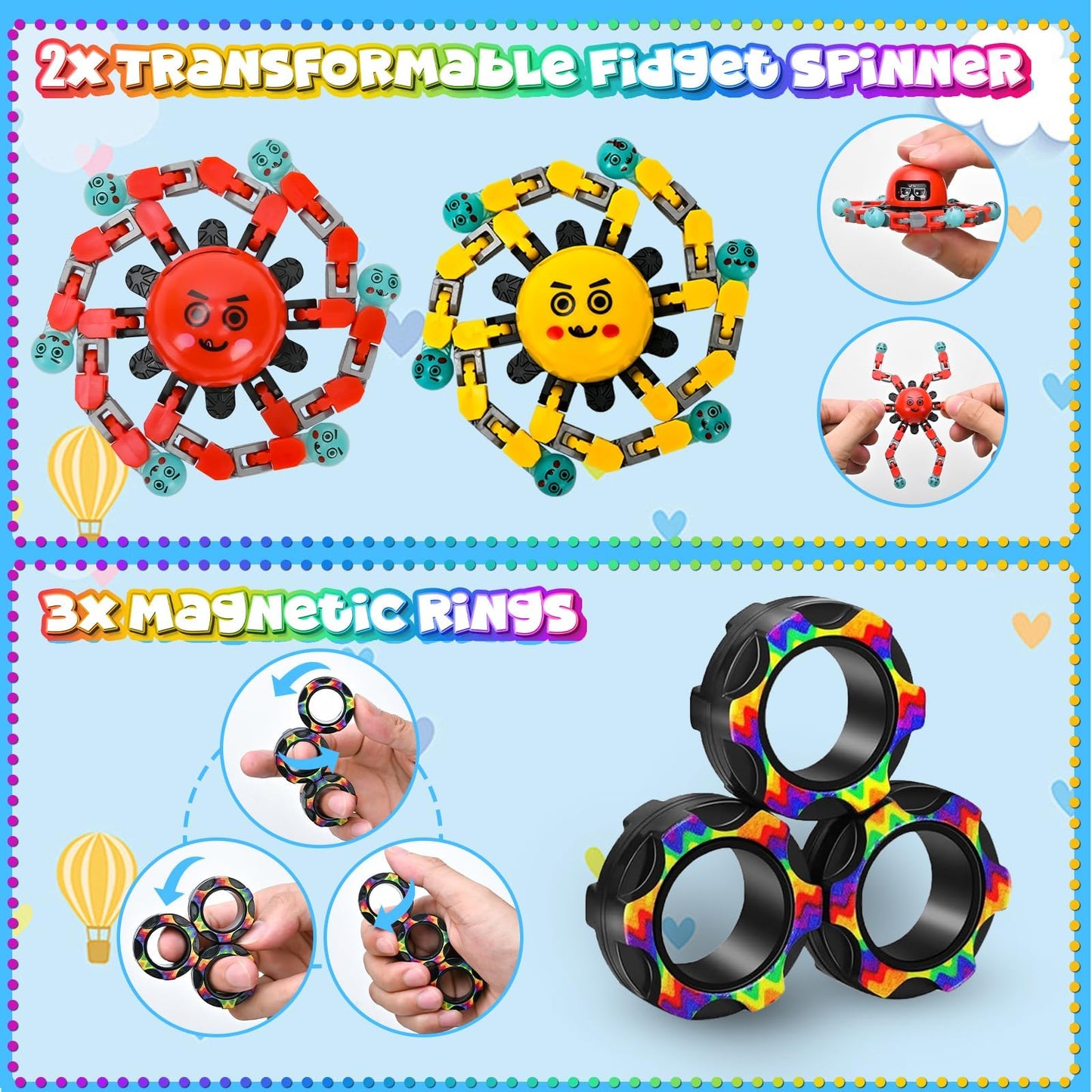 60Pack Fidget Toys Bulk for Adult Kids Age 5-7, 8-12, Sensory Autism Travel Must Have ADHD Autistic Figette Classroom Treasure Prize Box School Must Have Stress Anxiety Easter Basket Stuffers Gifts