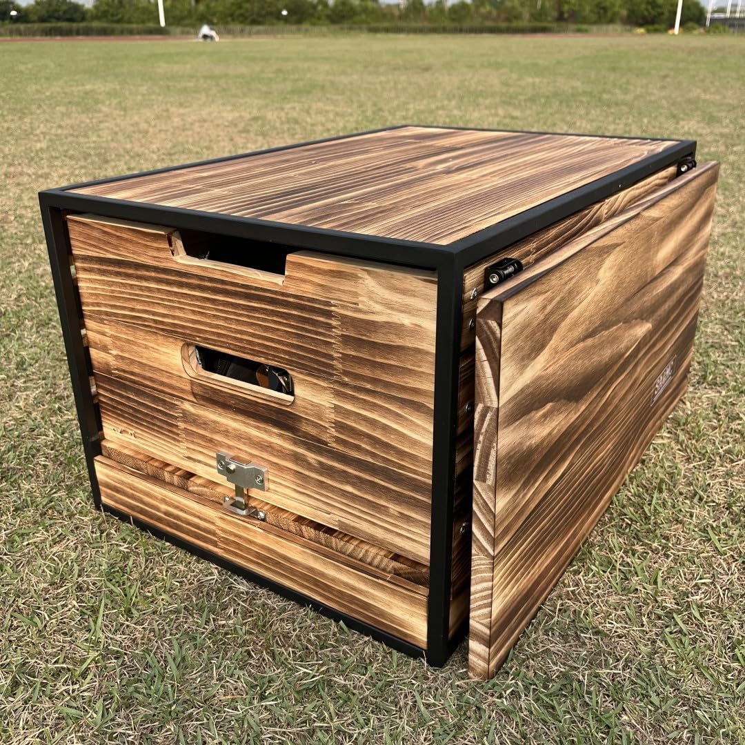 SA&MC All-in-One Camp Kitchen Box Car Camping Cooking Utensil Organizer Station Foldable Kitchen Box for Solo Van Camping Road Trip
