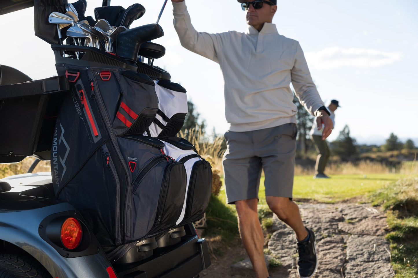 Sun Mountain Men's C130 Lightweight Cart Golf Bag 14-Way Top - 11 Pockets, Smart Dual Strap System, Push-Electric-Riding Cart Compatible Compression Base, 2025 Model - Duck Hunter