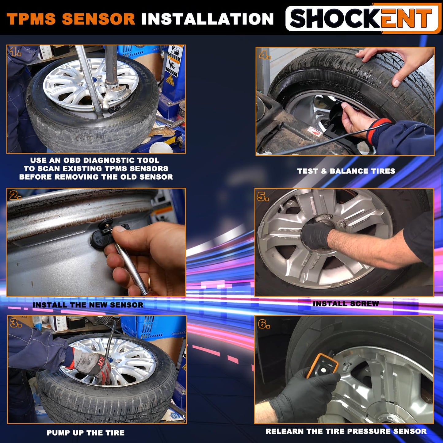 SHOCKENT Upgraded 433Mhz TPMS Sensor 13598773 for:-Chevy Malibu 2016-2022, Cruze 2016-2019, Impala 2017-2018, Traverse 2021-2022; for:-GMC Acadia 2016-2022;Tire Pressure Monitoring System Sensor 4Pcs