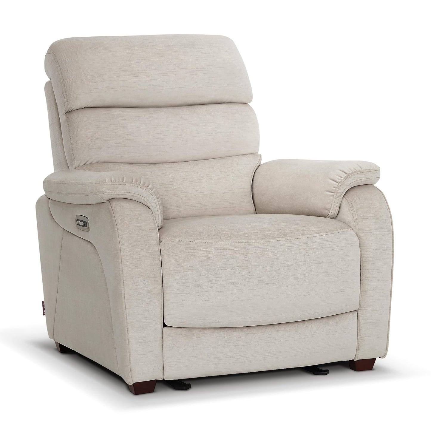 MCombo Power Zero Wall Hugger Recliner Chair for Small Space RV Living Room, Power Recliner with Adjustable Headrest, USB & USB-C Charging Ports, Fabric ST257 (Beige)