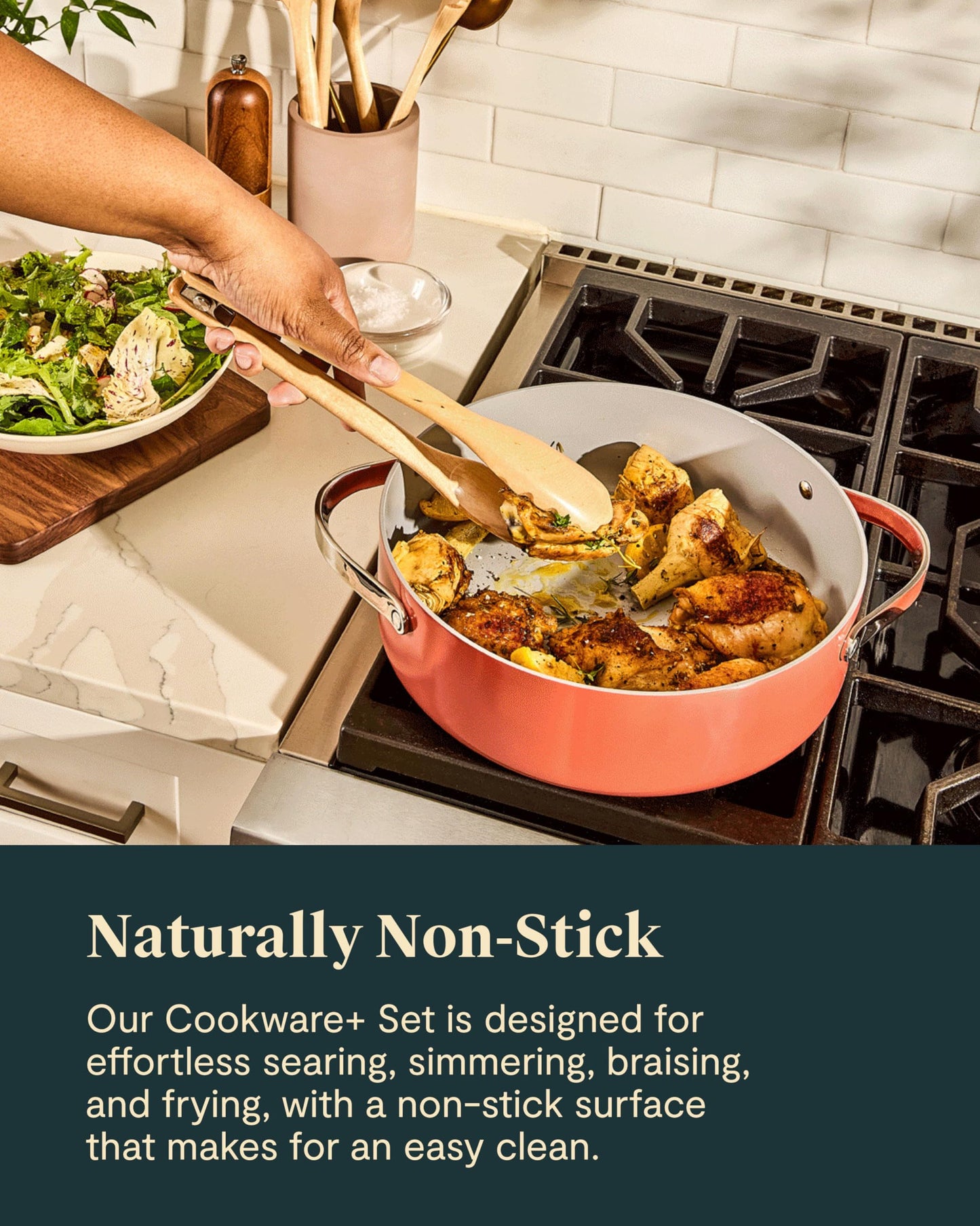 Caraway Cookware+ Collection - Specialty Cookware Set - Petite Cooker, Stir Fry Pan, Rondeau, & Stock Pot - 3 Lids & Storage Organizer Included - Marigold