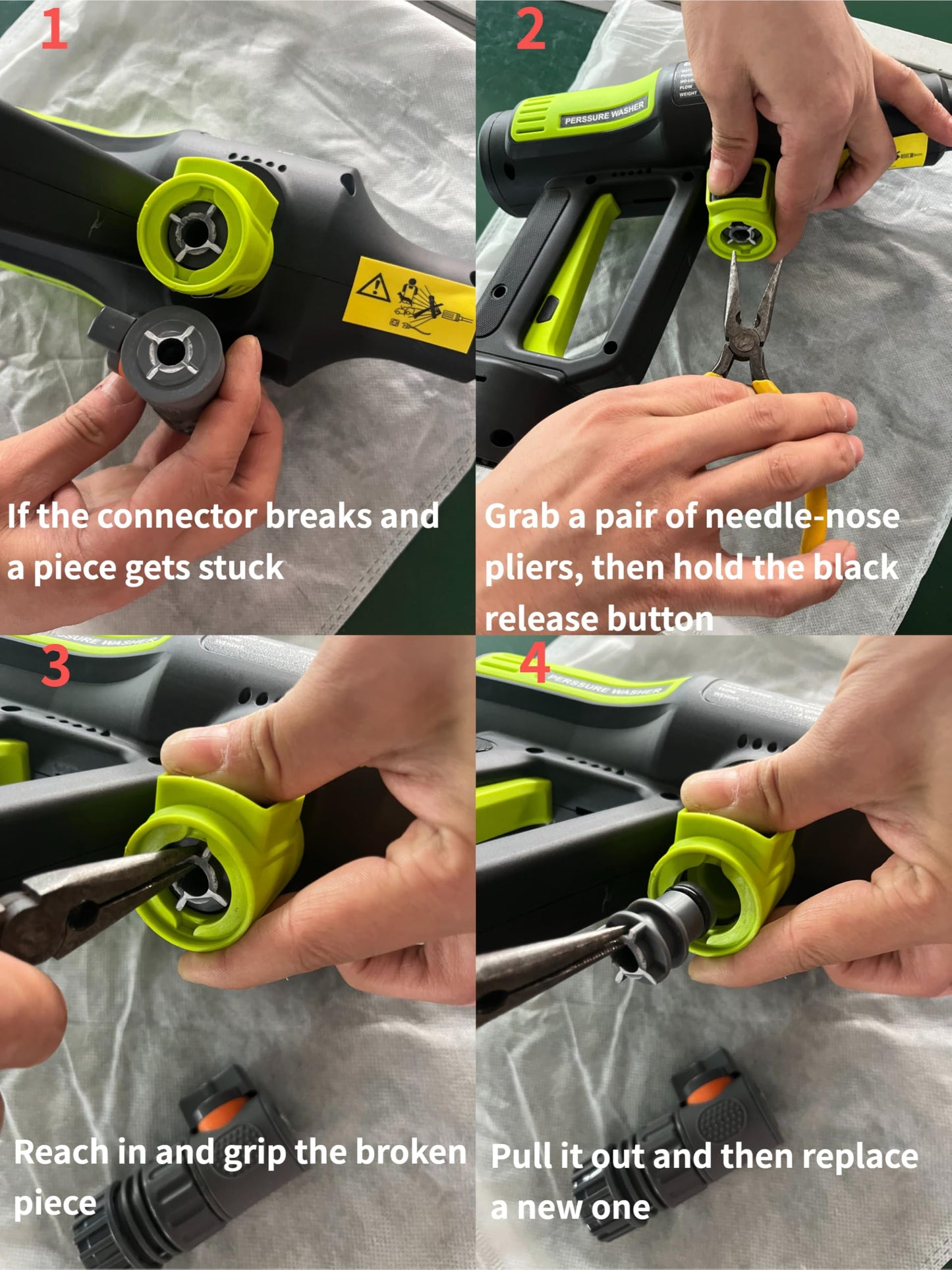 Portable Cordless Pressure Washer 2 Batteries - 1200PSI Brushless Cordless Power Washer with 6-in-1 Nozzle, Adjustable Foam Cannon LCD Touch Screen for Car Garden