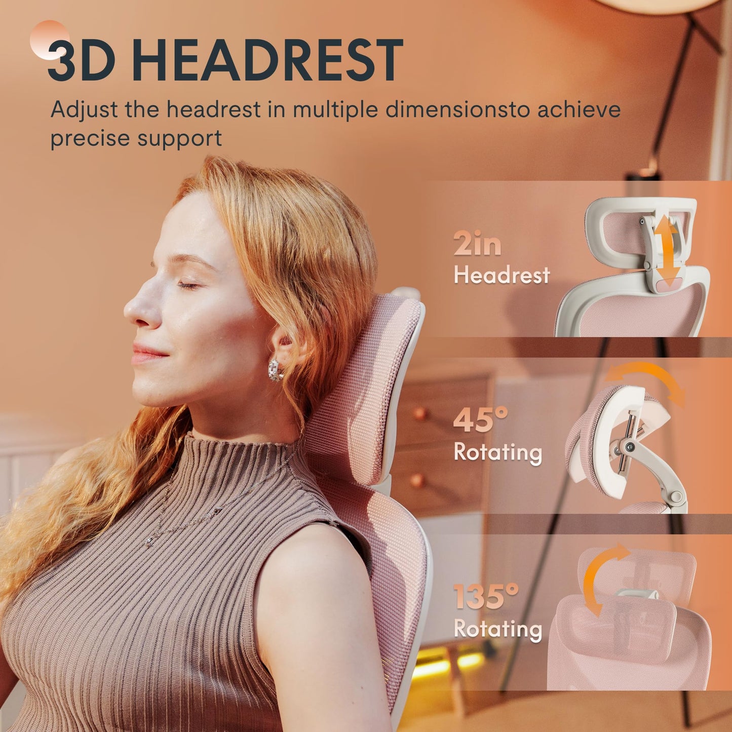 FLEXISPOT Foldex Office Folding Chair, Ergonomic Chair for Small Spaces with Lumbar Support, Flip-up Armrests, 3D Headrest, Desk Chairs with Footrest for Work,Video Game Cream