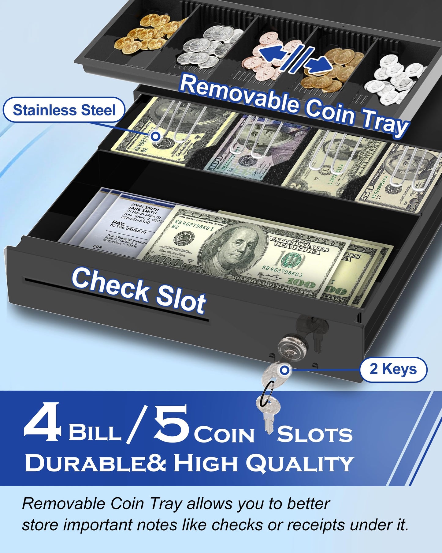 2025 HypeXtec Smart Cash Register with Cash Drawer&Scanner for Small Business,Waterproof&Oil-Proof Electronic Cash Registers Dual Display and Auto Print Receipt