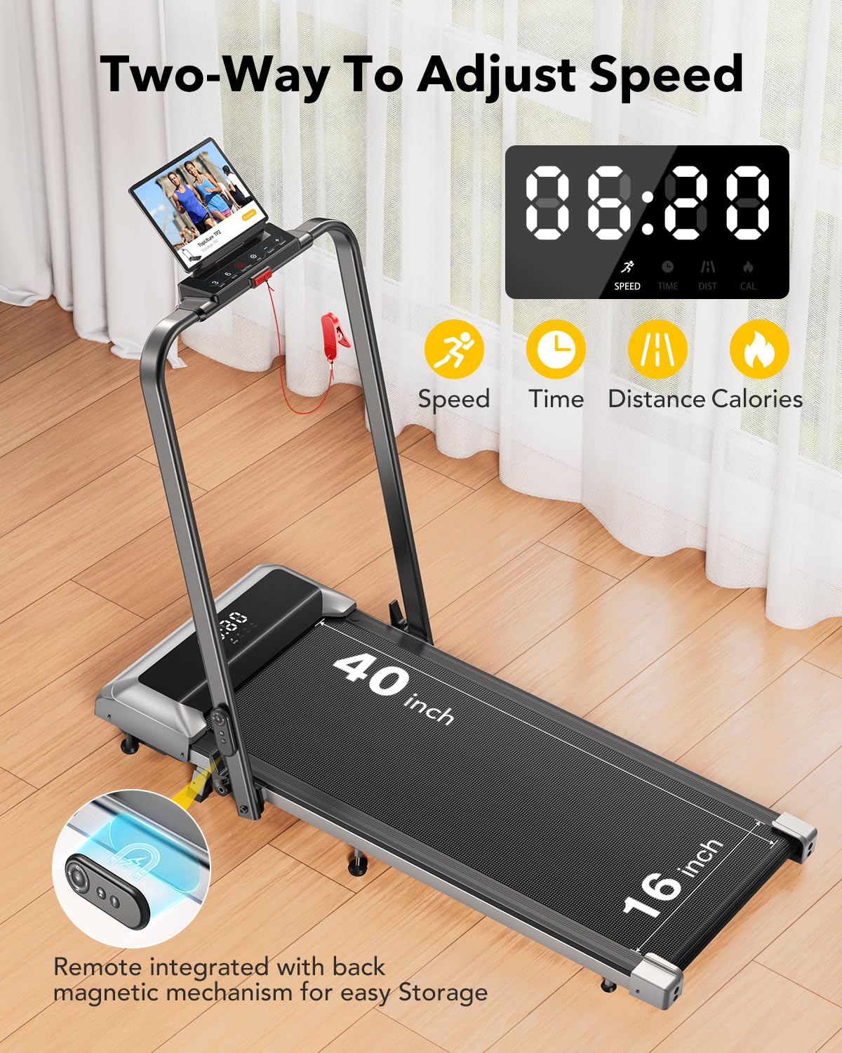 TOPUTURE Walking Pad Treadmill with 12% Incline, 6 in 1 Folding Treadmill with Adjustable Handle Bar for Home/Office, Under Desk Treadmills Portable Walking Pad with App, Remote Control & LED Display