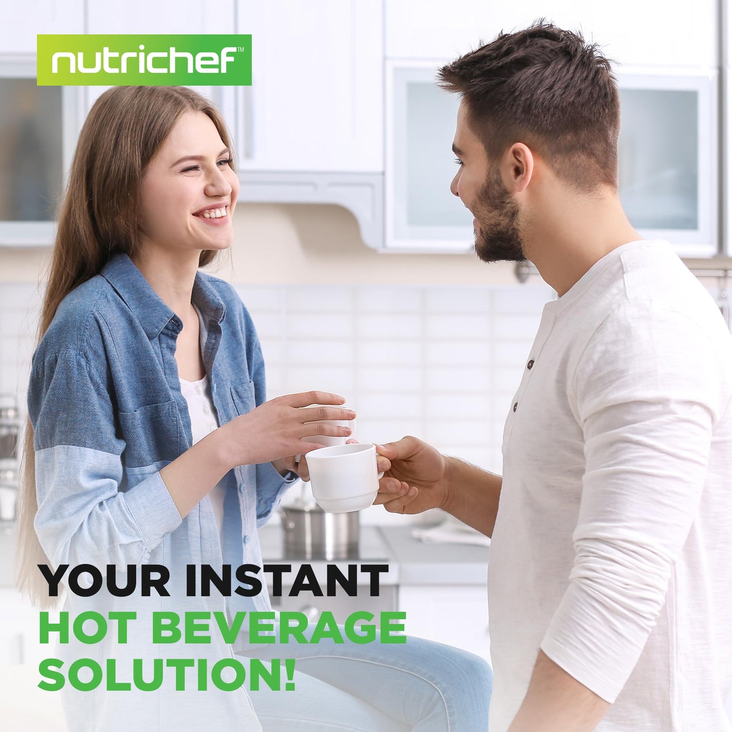 NutriChef 5.2 Qt Electric Water Kettle, Quick Heating, 5 Liter Digital Kettle with 5 Temperature Settings, Safety Lock, Stainless Steel, 3 Dispensing Options, Easy to Clean, 8.46" x 11.2" x 16.5"