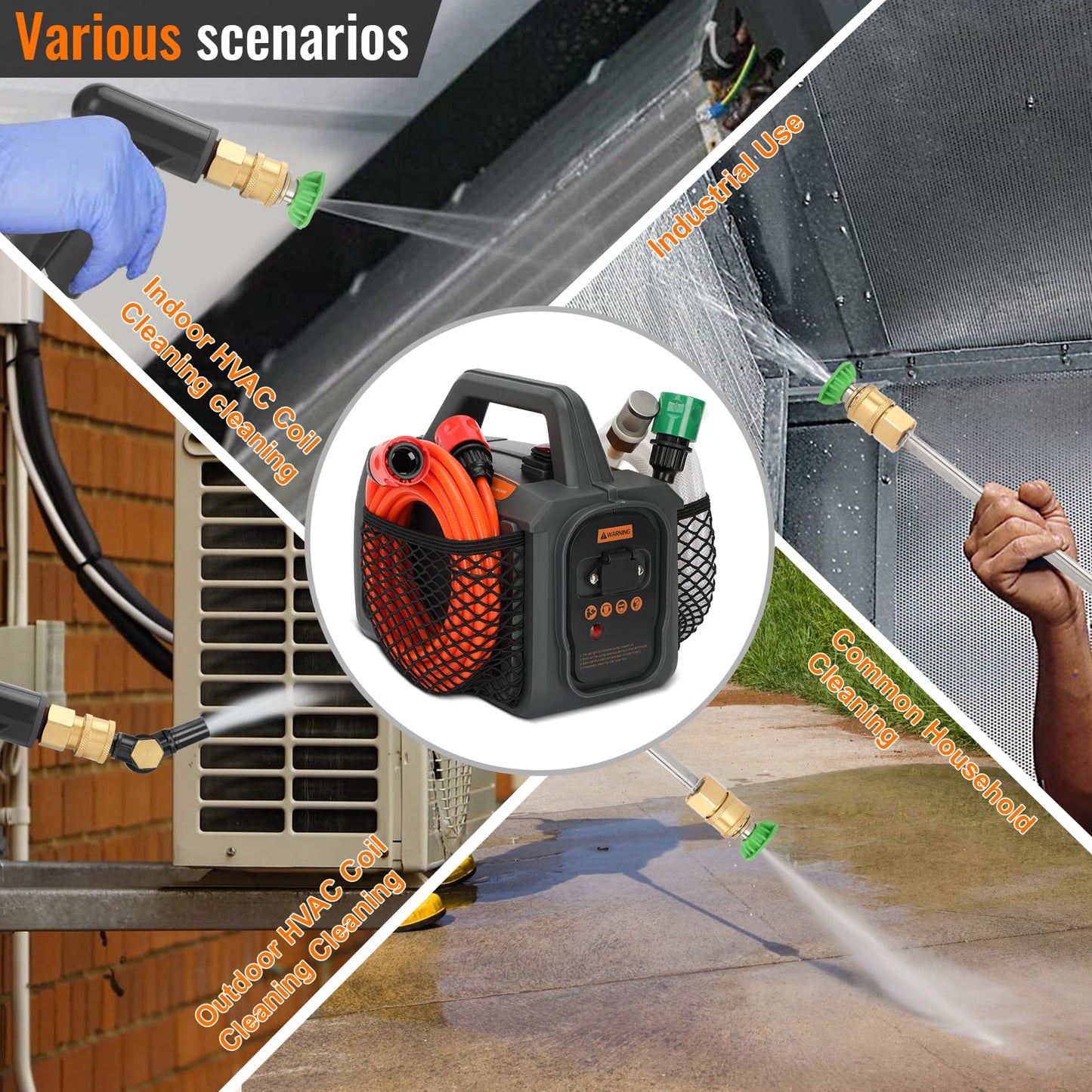 Updated ZPB140 Port A Blaster HVAC Coil Cleaning Sprayer,Portable Coil Jet Cleaner,HVAC Pressure Washer for AC 120V 80W Indoor or Outdoor Cleaning, Flow Rate 4L/min, Working Pressure 0.7-1.0MPa