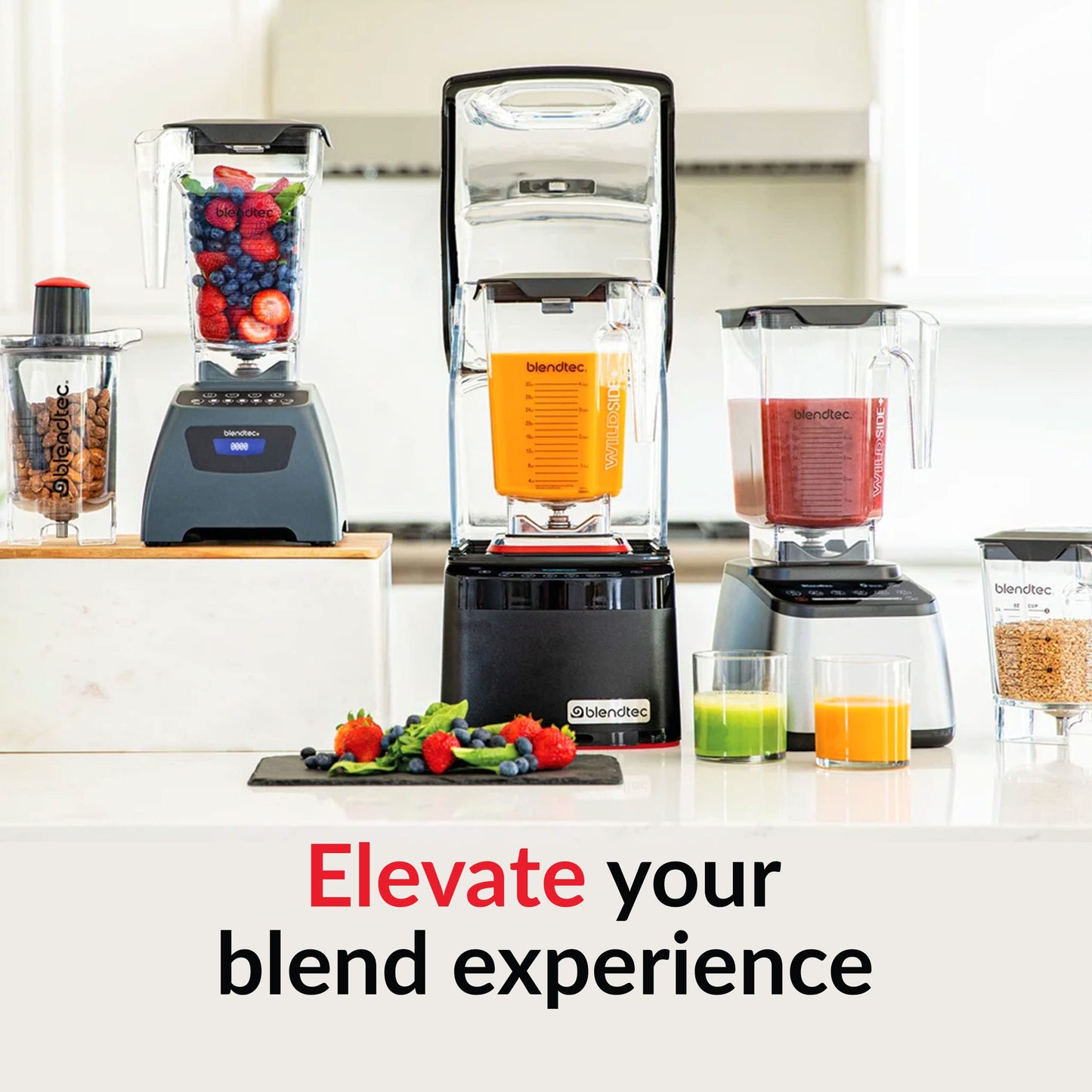 Blendtec Classic 575 Blender- WildSide+ Jar (90oz) and Four Side Jar (75oz) BUNDLE- 4 Pre-programmed Cycles-5-Speeds - Professional-Grade Power-Self-Cleaning - Black