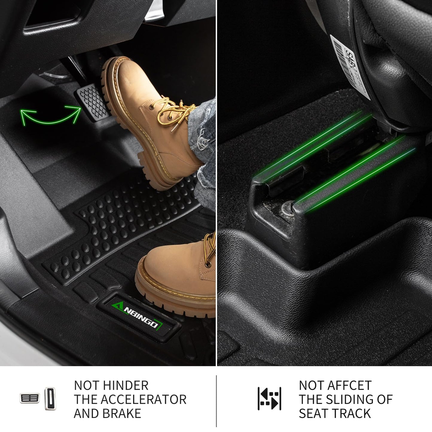 ANBINGO® Floor Mats & Cargo Liner for VW Atlas Cross Sport 2020 2021 2022 2023 2024 2025 2026 (5 Passenger), SE/SEL/SEL R-Line/SEL Premium R-Line, Waterproof Car Floor Liners Full Set