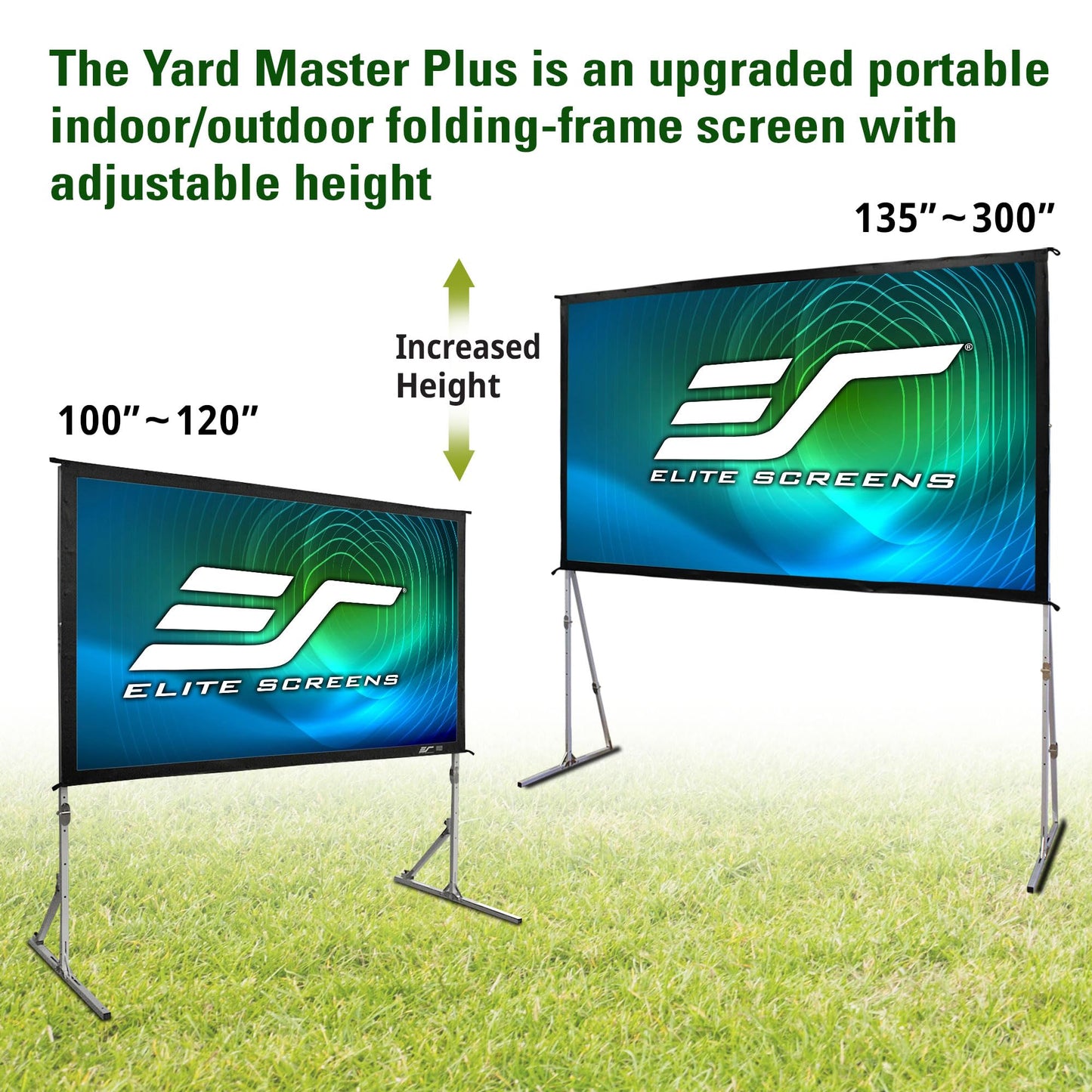 Elite Screens Yard Master Plus, 180-INCH 16:9 Height Setting Adjustable Portable Projector Screen, 4K HD Outdoor Indoor Movie Theater Front Projection, US Based Company 2-YEAR WARRANTY, OMS180H2PLUS