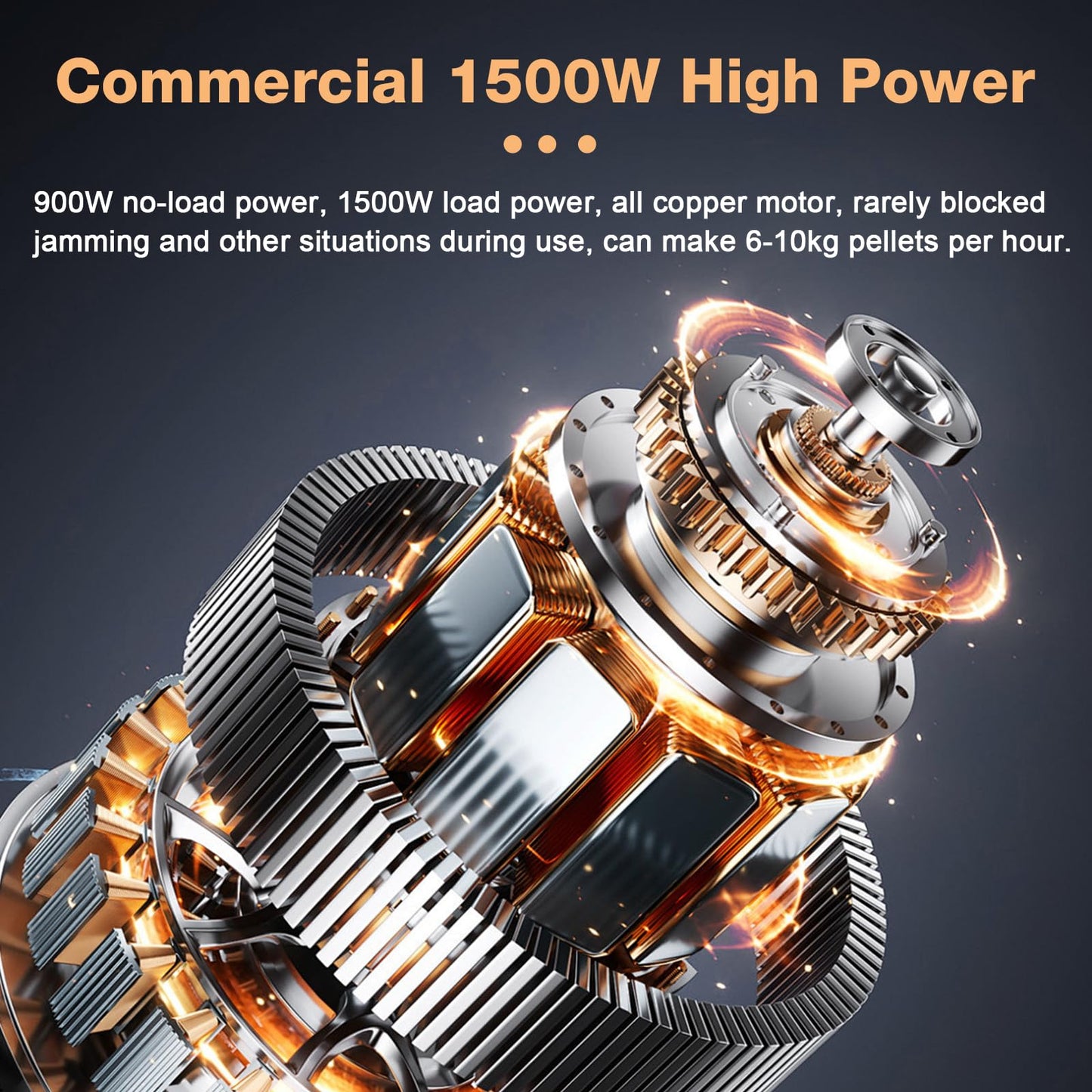 YUCHENGTECH Comercial Electric Animal Feed Pellet Machine Pet Food Pellet Machine 1500W for Commercial Mass Production Dog Cat Bird Feed with 3mm/5mm/7mm Molds 110V